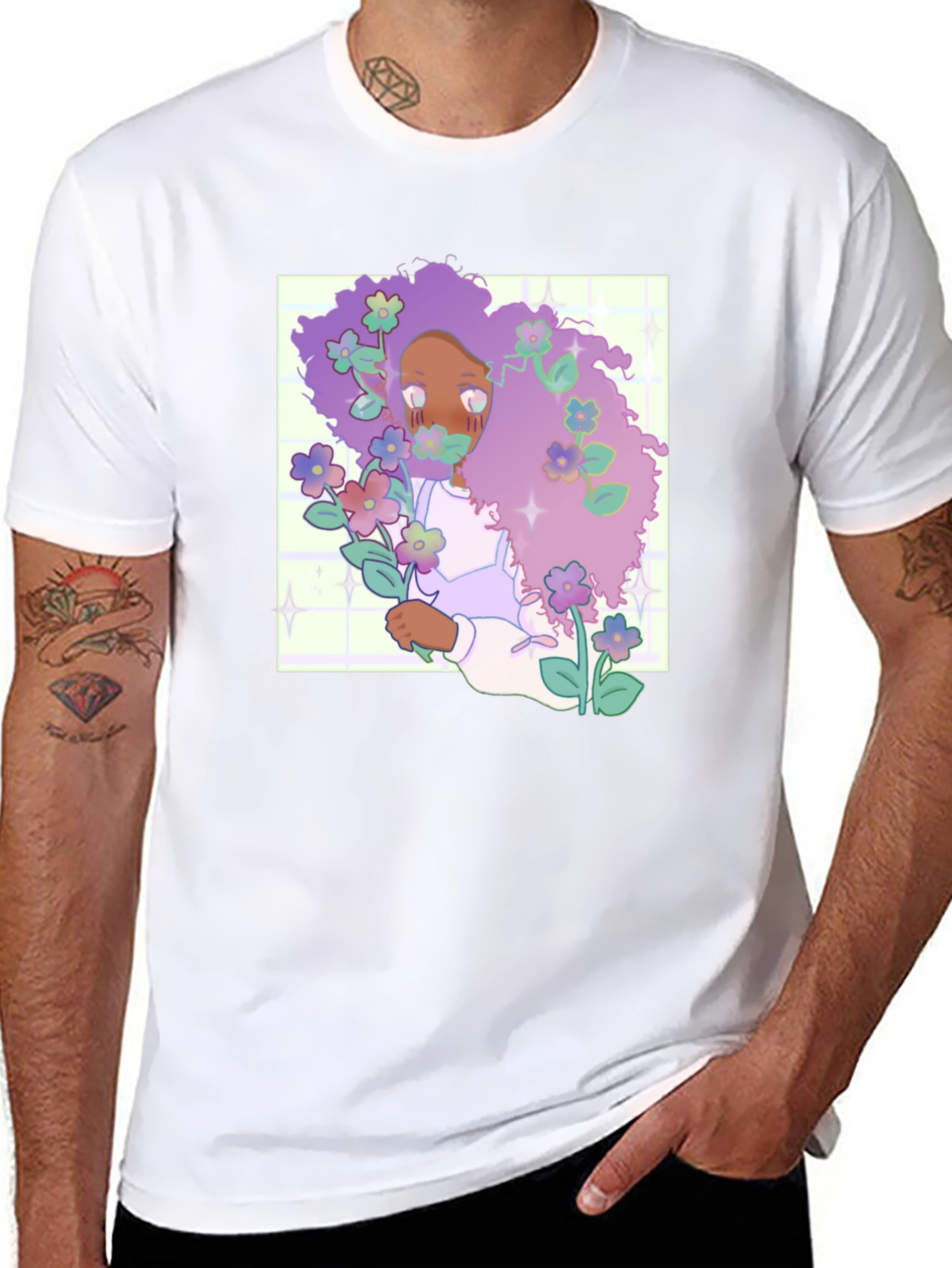 Floral Afro Graphic T-Shirt