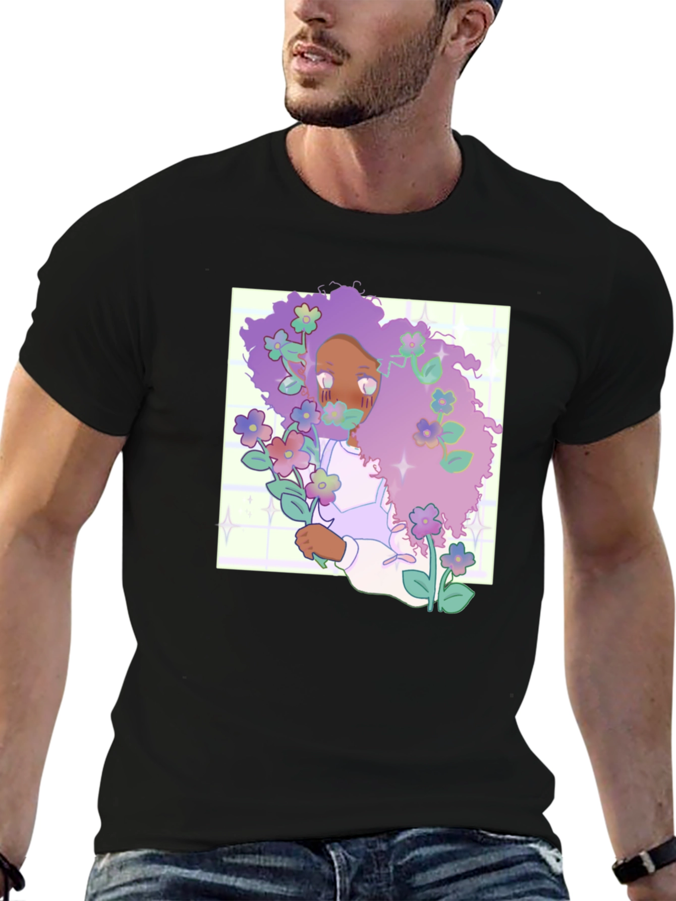 Floral Afro Graphic T-Shirt