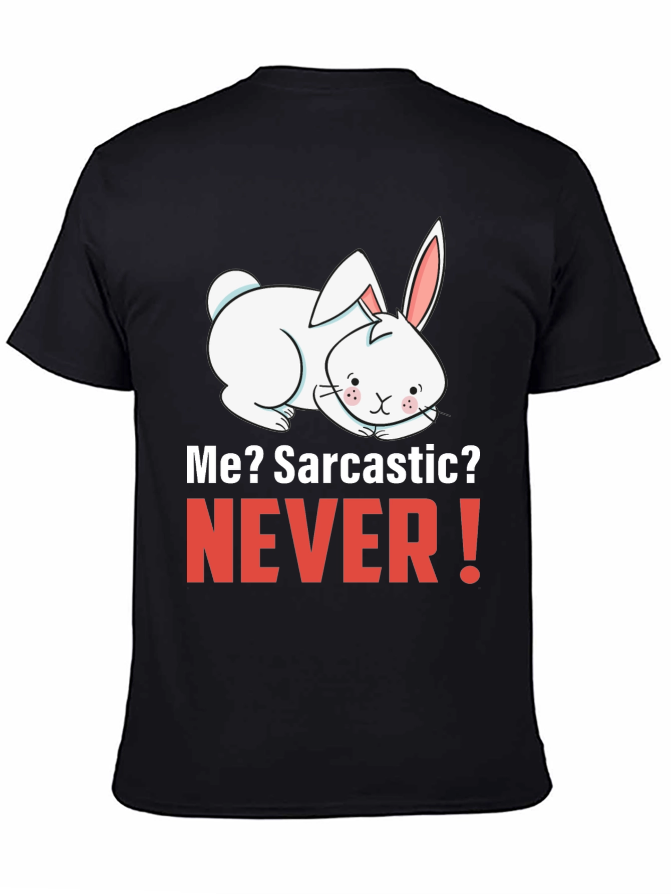 Sarcastic Bunny Graphic T-Shirt - Unisex Black Tee
