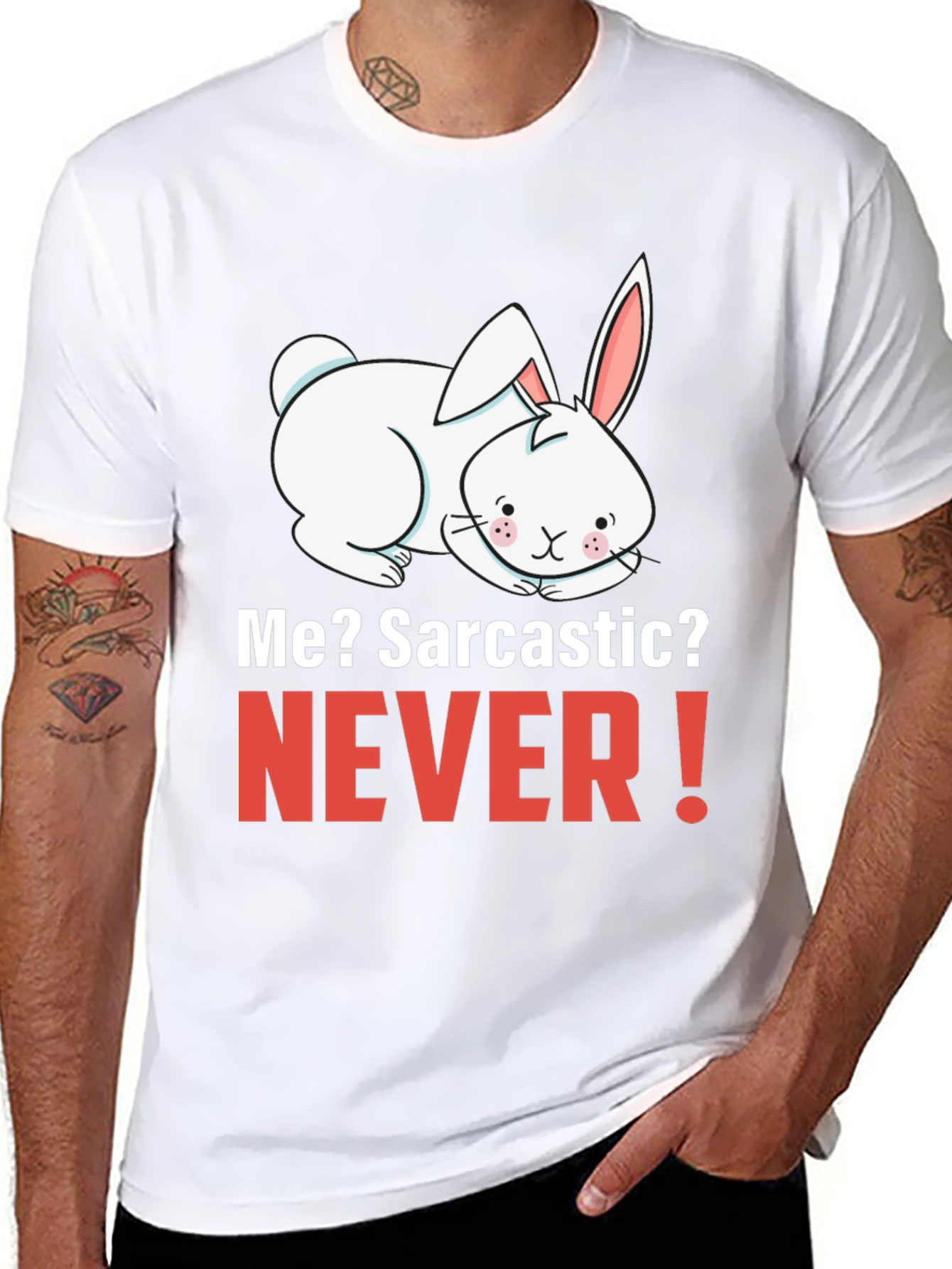 Sarcastic Bunny Graphic T-Shirt - Unisex Black Tee