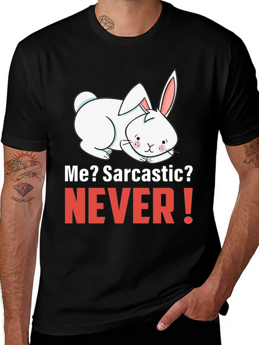 Sarcastic Bunny Graphic T-Shirt - Unisex Black Tee