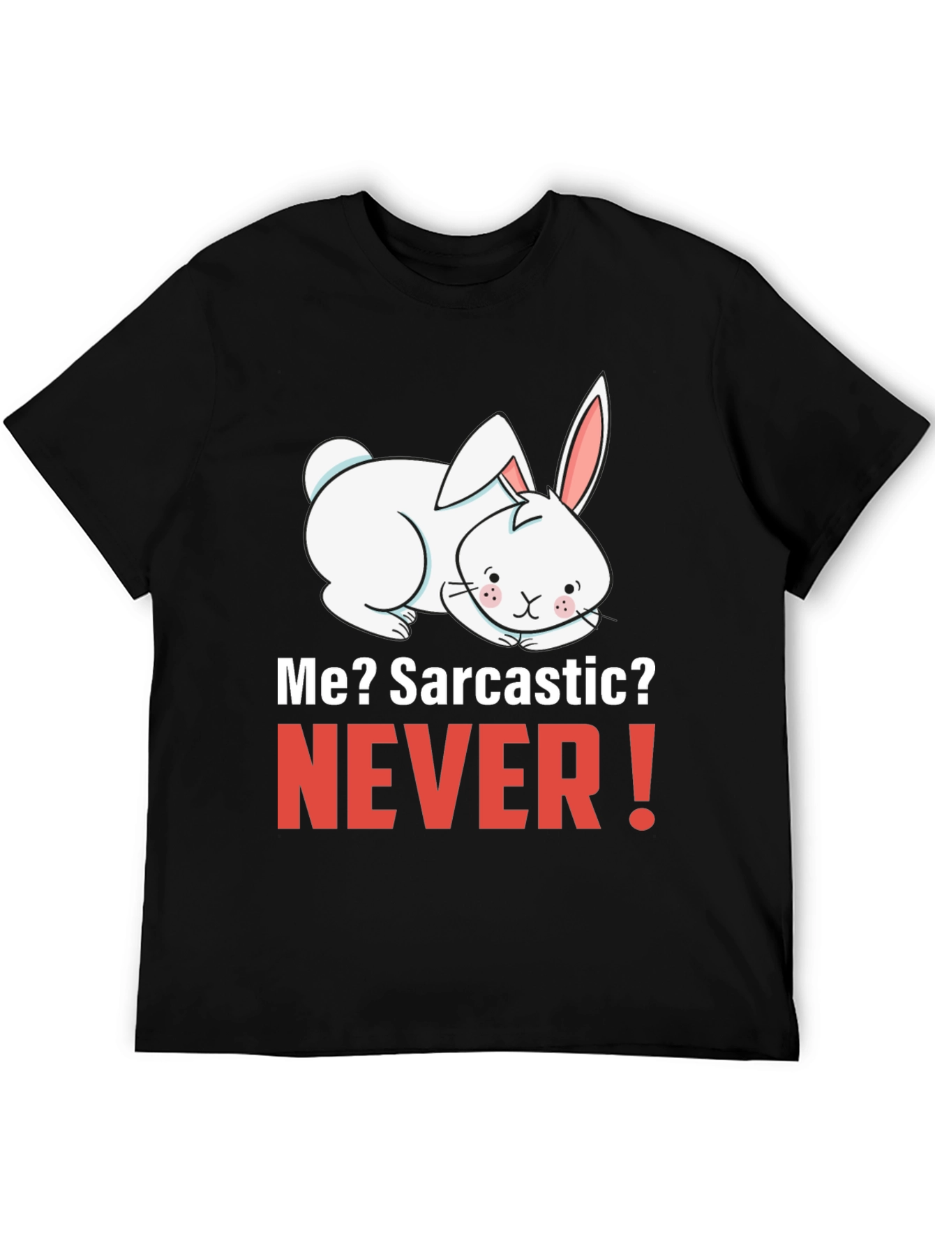 Sarcastic Bunny Graphic T-Shirt - Unisex Black Tee