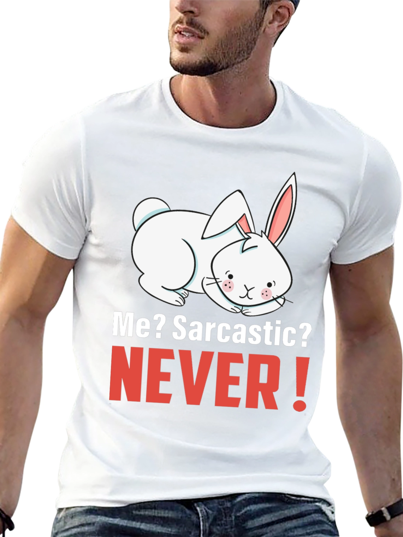 Sarcastic Bunny Graphic T-Shirt - Unisex Black Tee