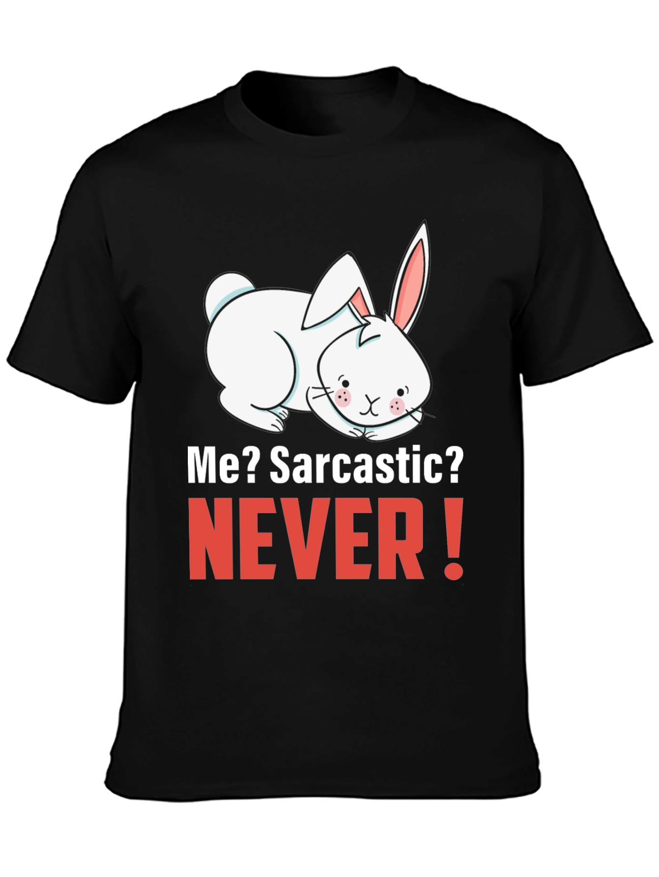 Sarcastic Bunny Graphic T-Shirt - Unisex Black Tee