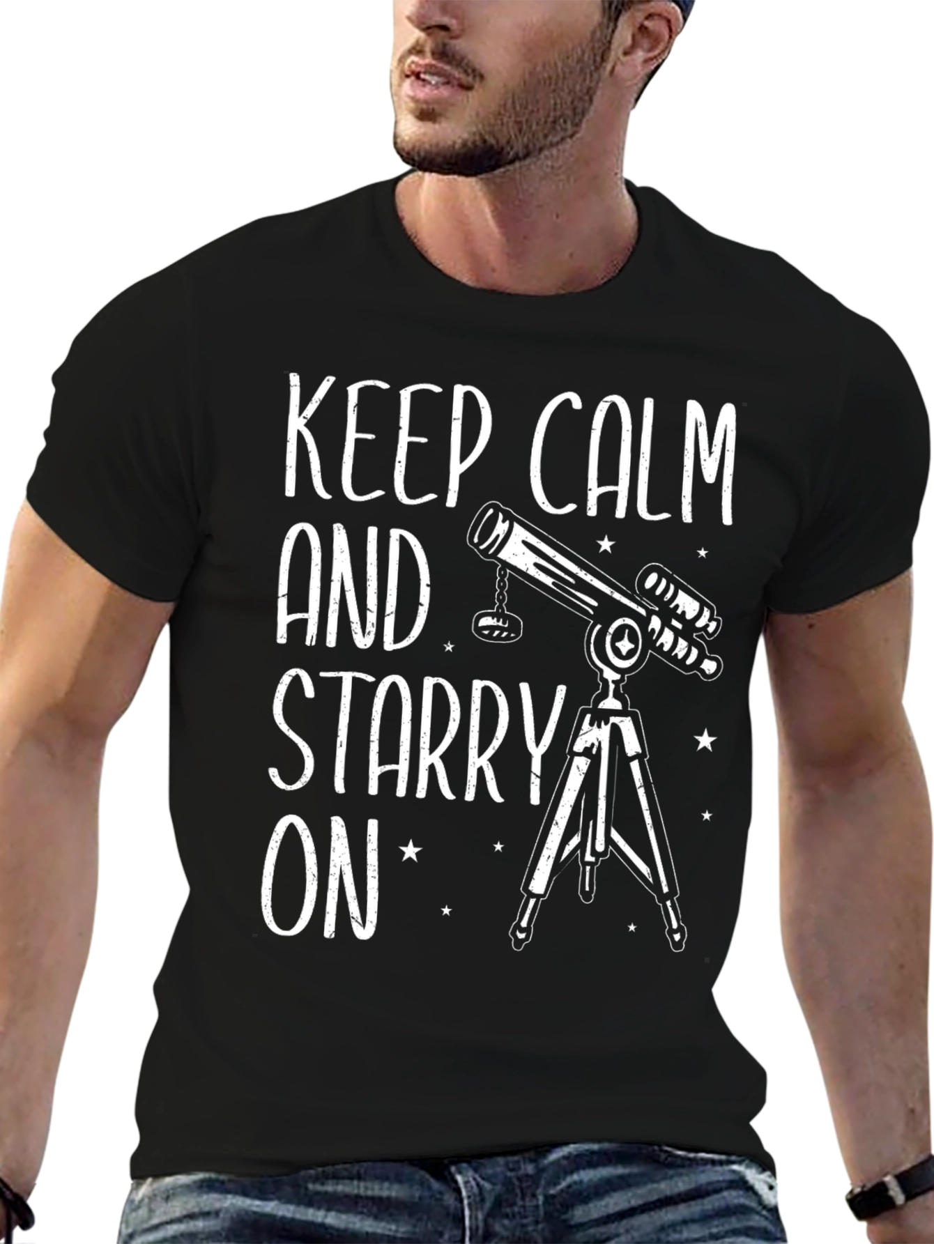Keep Calm and Starry On Black Graphic Tee