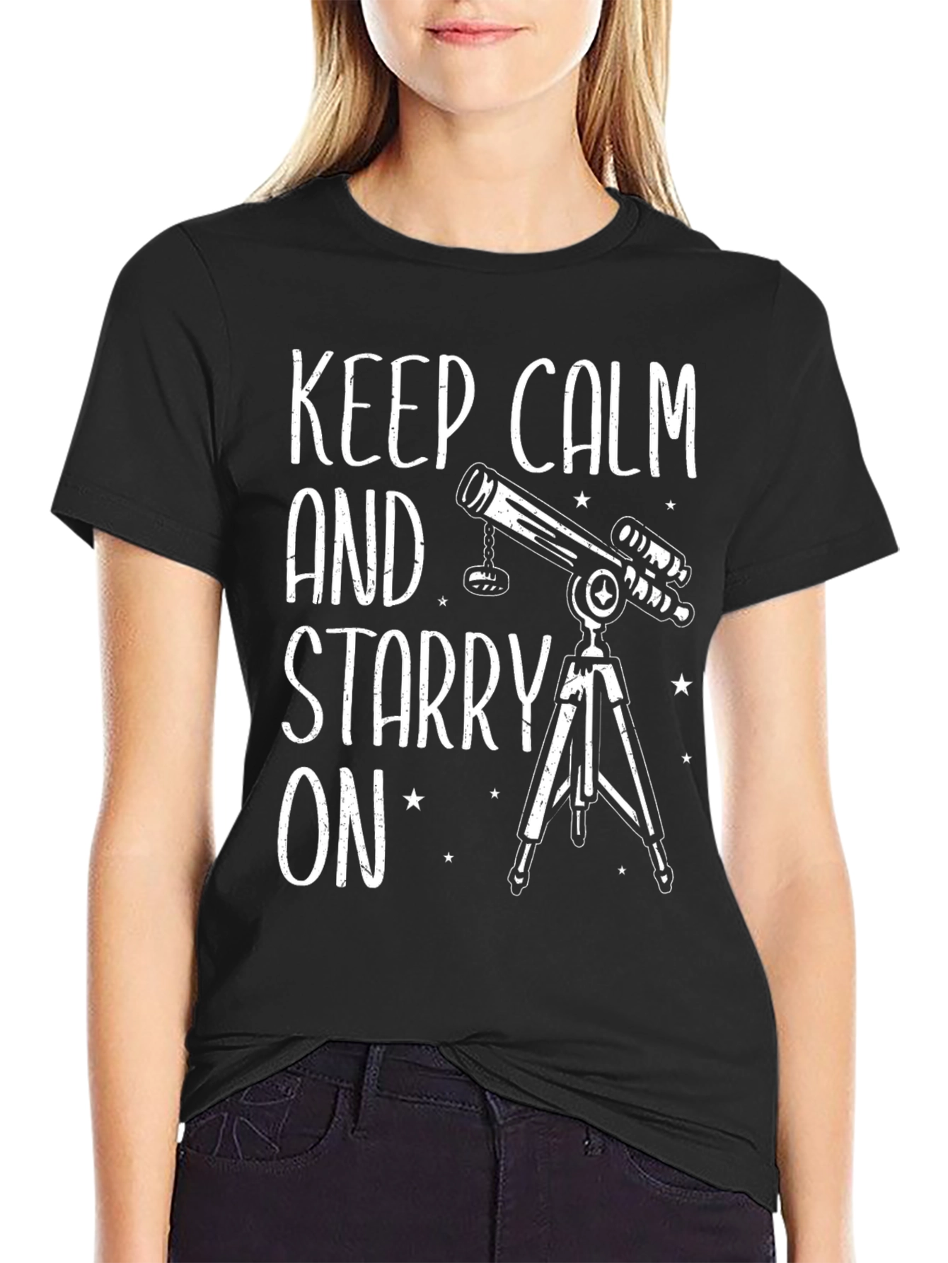 Keep Calm and Starry On Black Graphic Tee