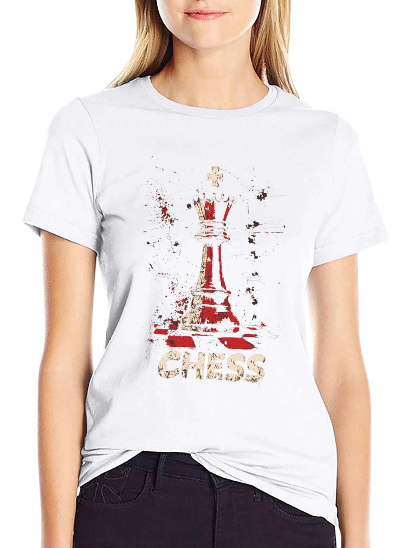Chess Queen Graphic T-Shirt - Black