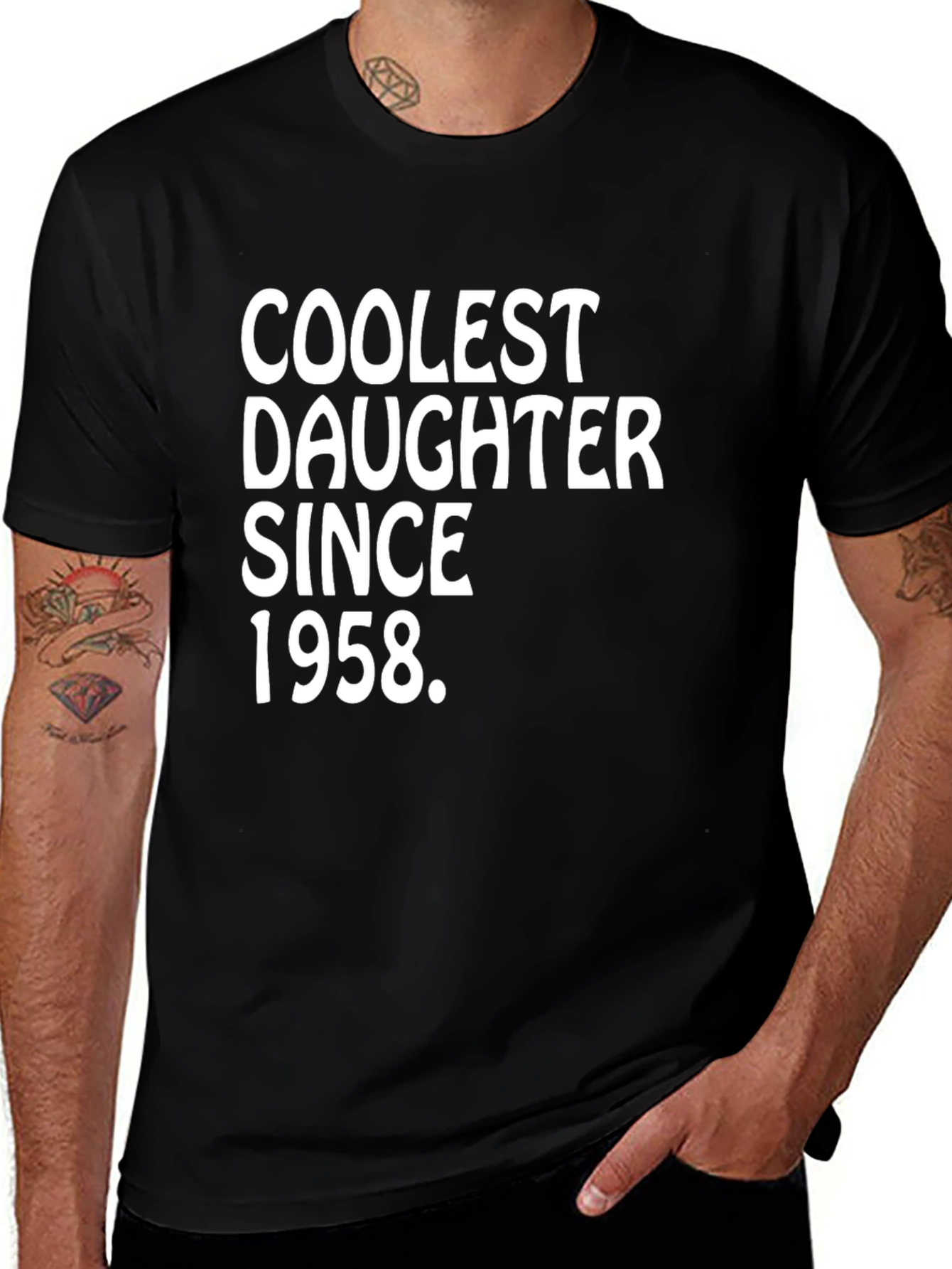 Coolest Daughter Since 1958 Black T-Shirt