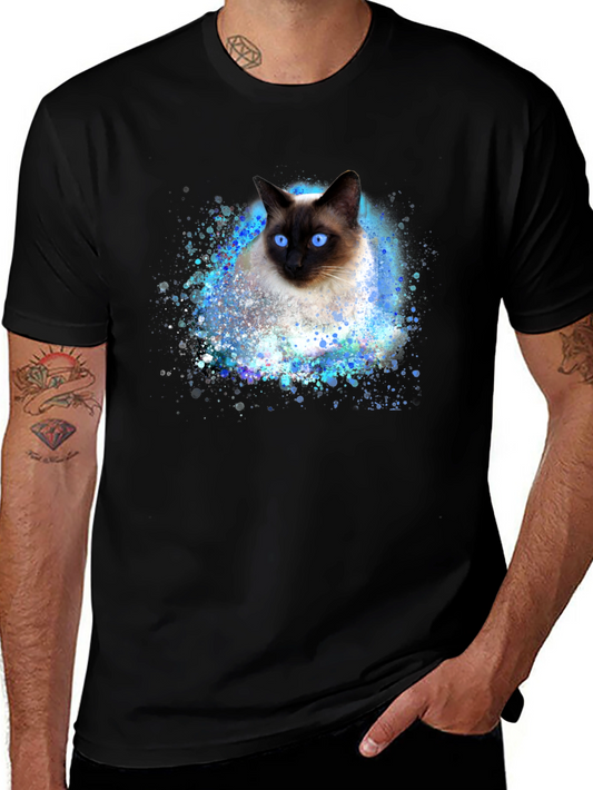 Siamese Cat Art T-Shirt - Unique Cat Lover Gift