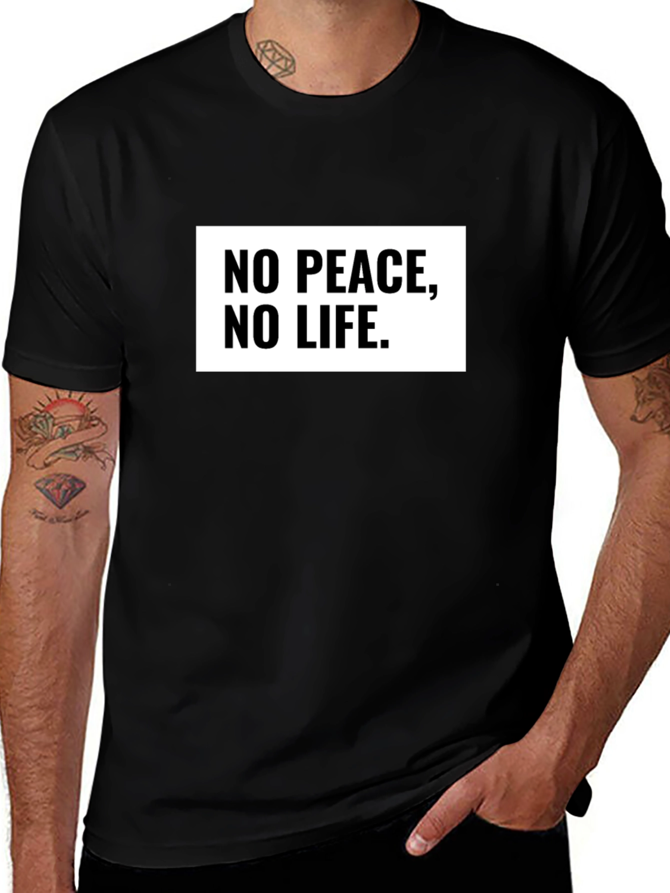 No Peace No Life Graphic Tee - Black