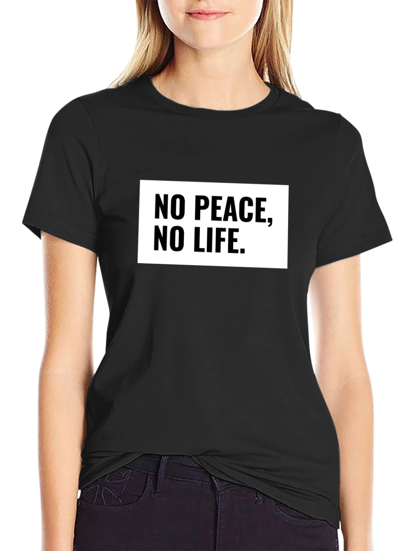 No Peace No Life Graphic Tee - Black