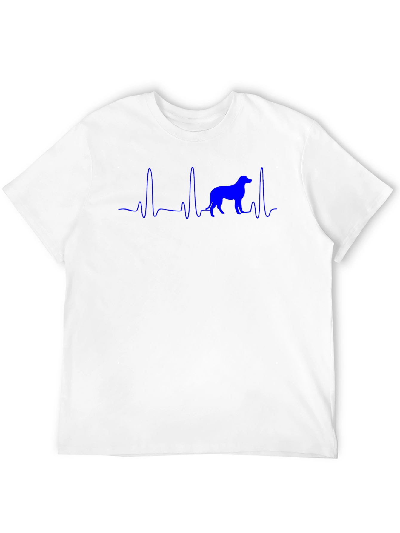 Dog Heartbeat T-Shirt - Blue Print on Black