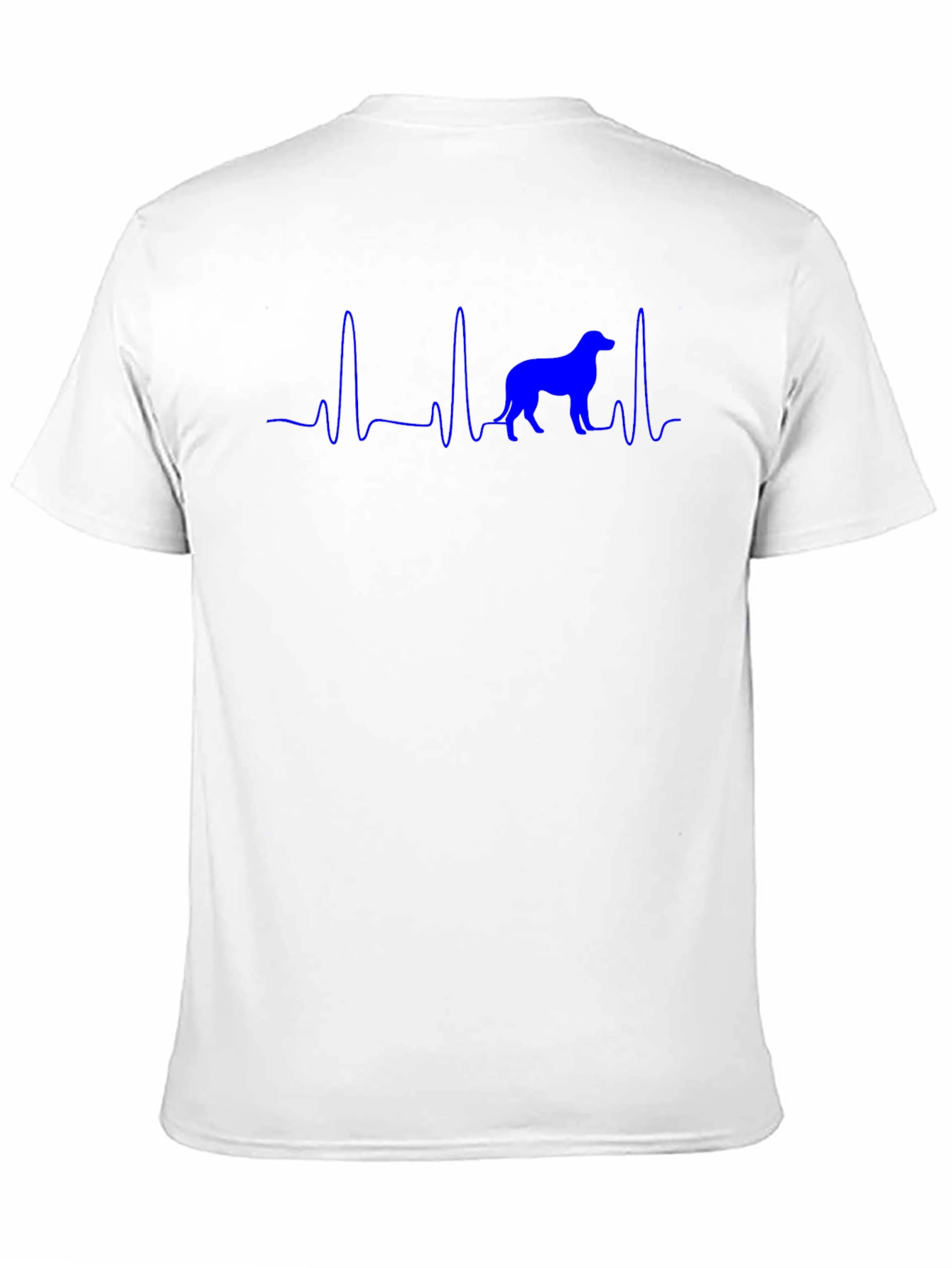 Dog Heartbeat T-Shirt - Blue Print on Black
