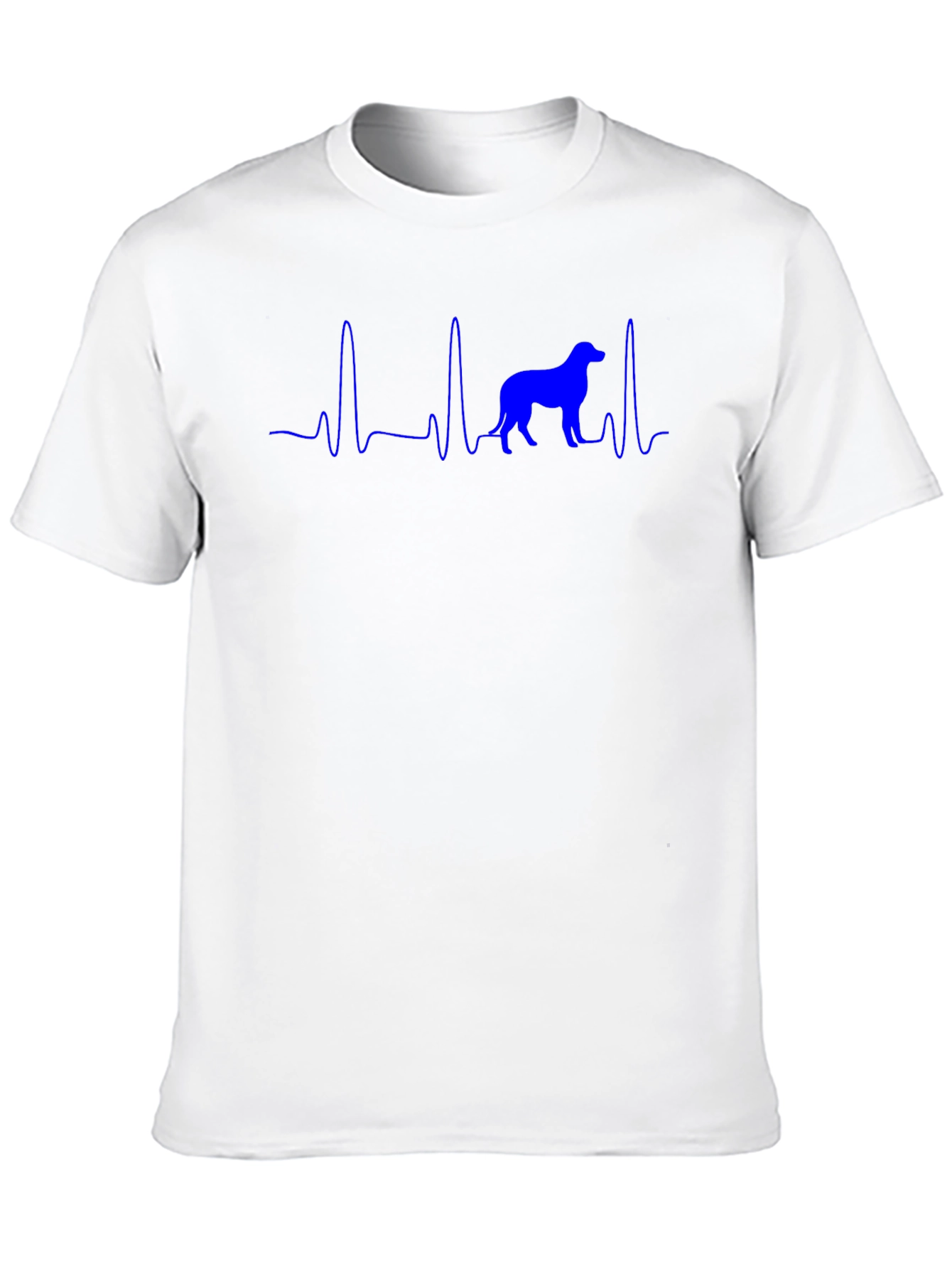 Dog Heartbeat T-Shirt - Blue Print on Black