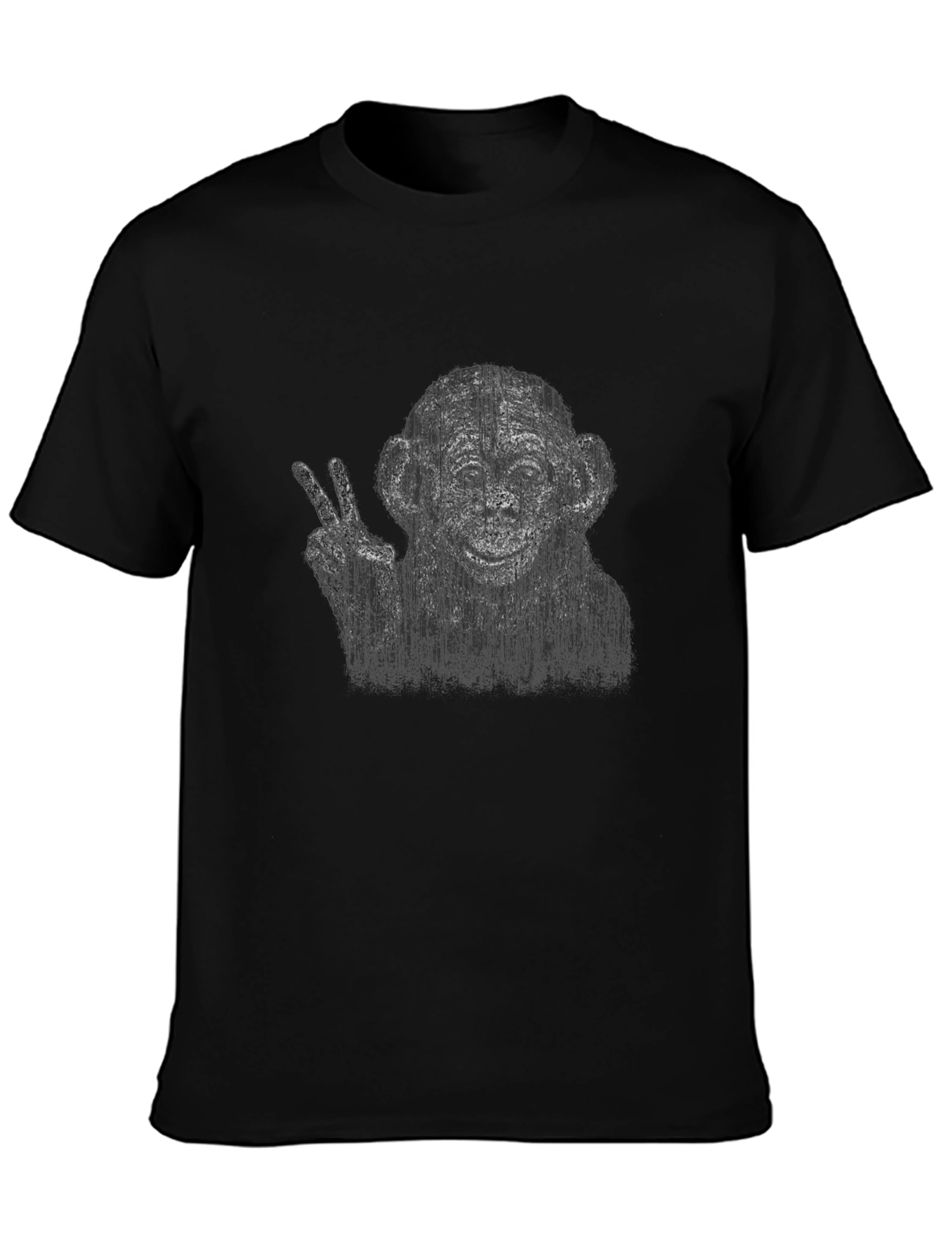 Peace Monkey Graphic T-Shirt - Black