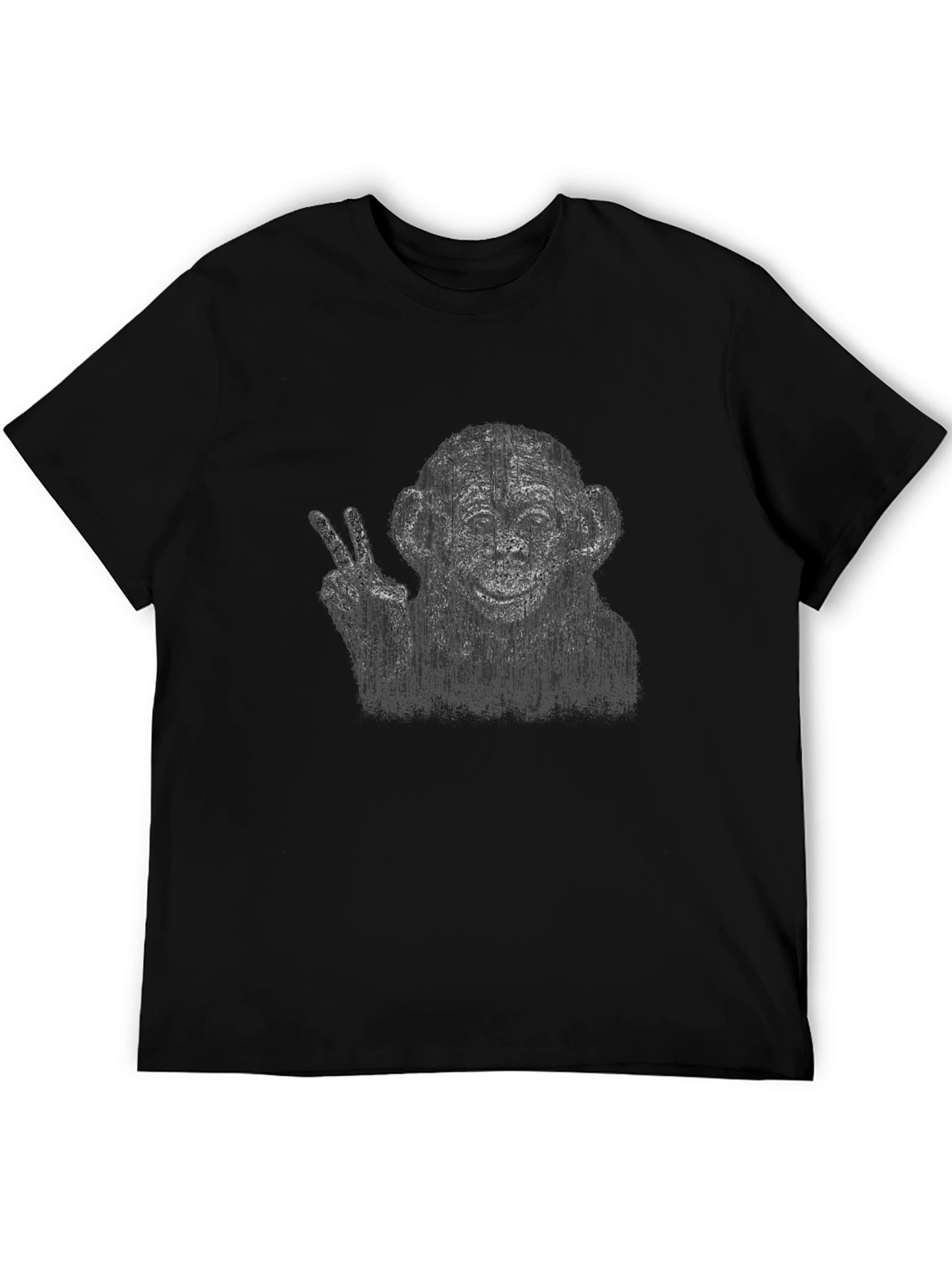 Peace Monkey Graphic T-Shirt - Black