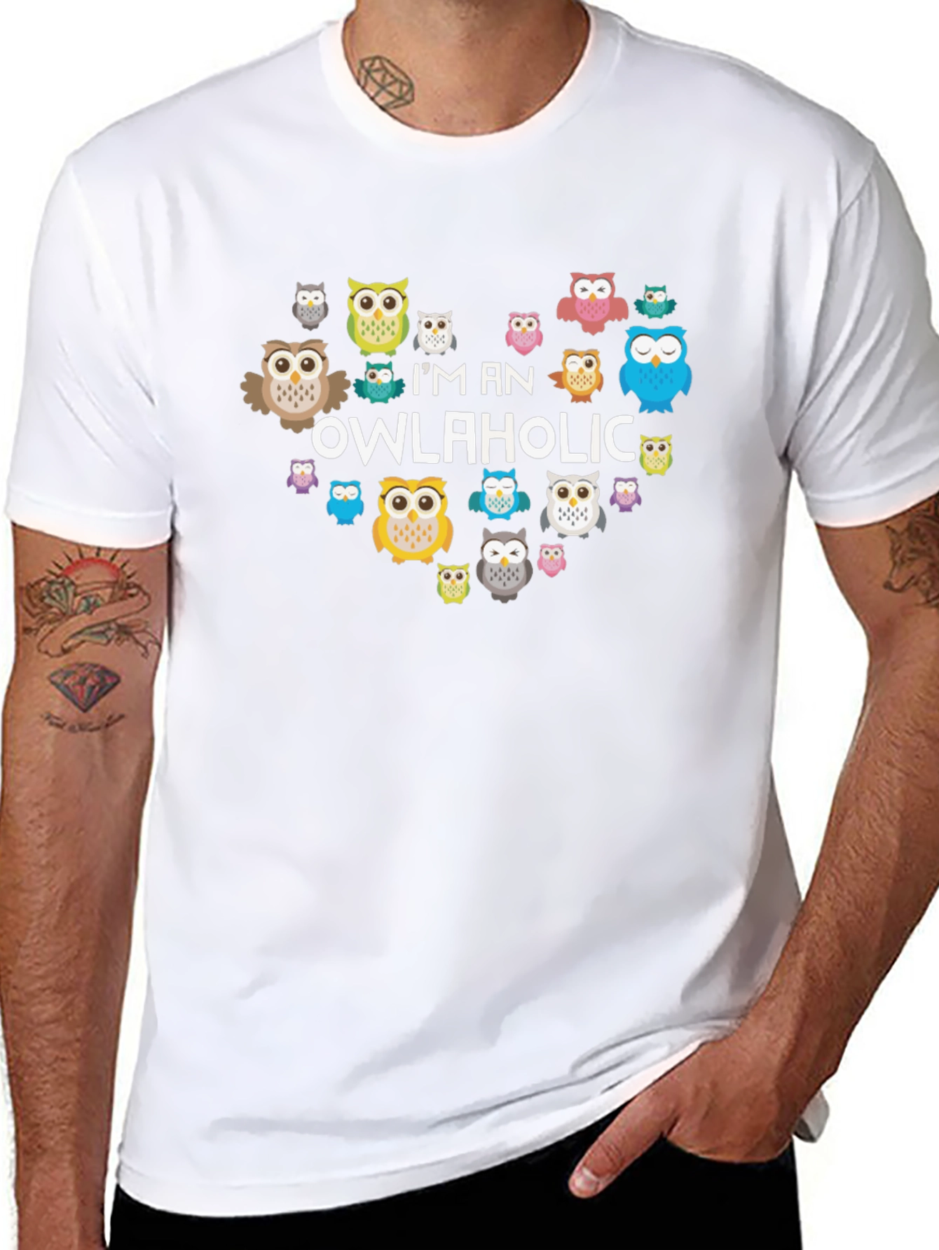 Owl Graphic Print Tee - Im an Owlaholic