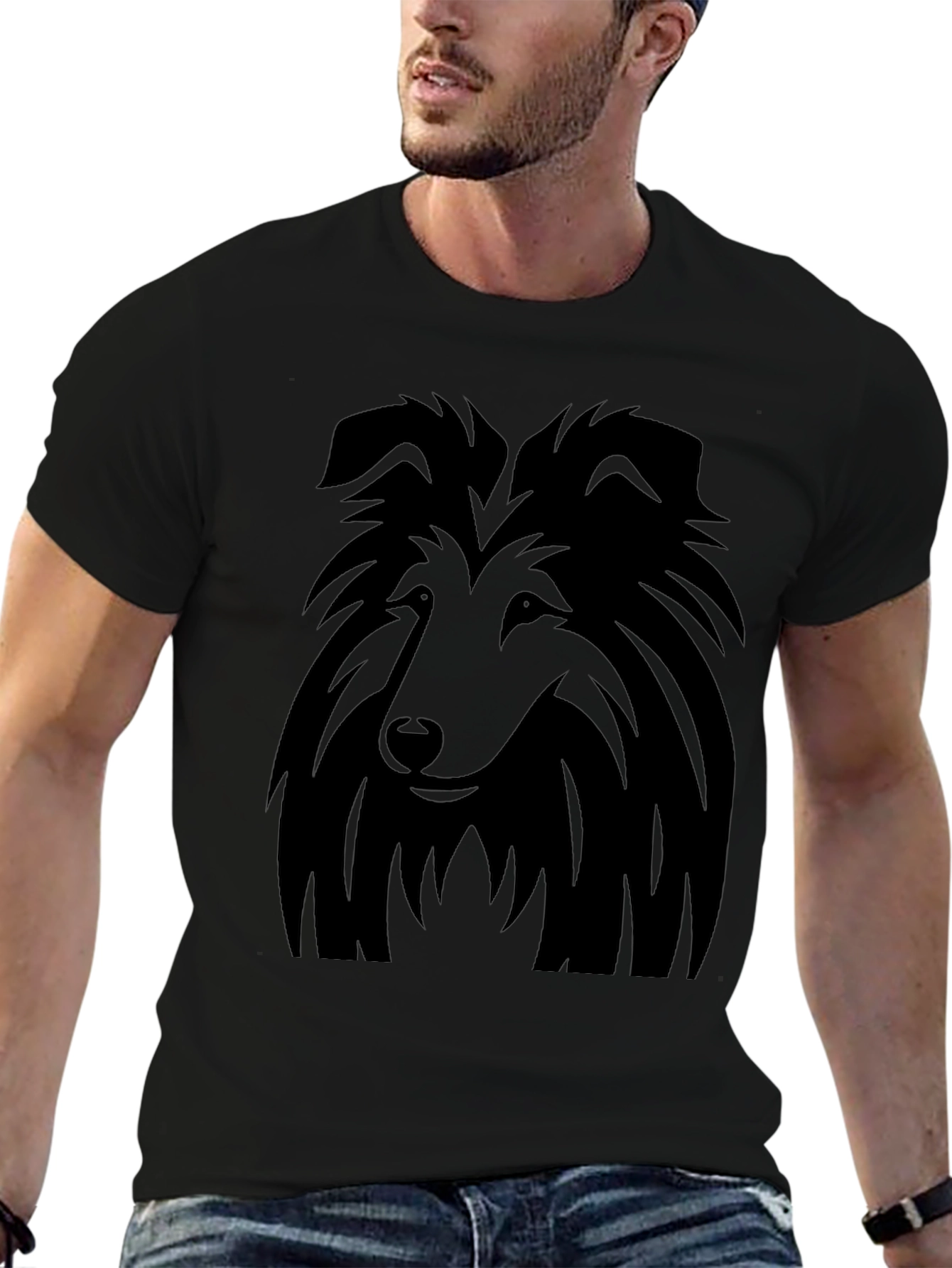 Black Collie Dog Graphic Tee
