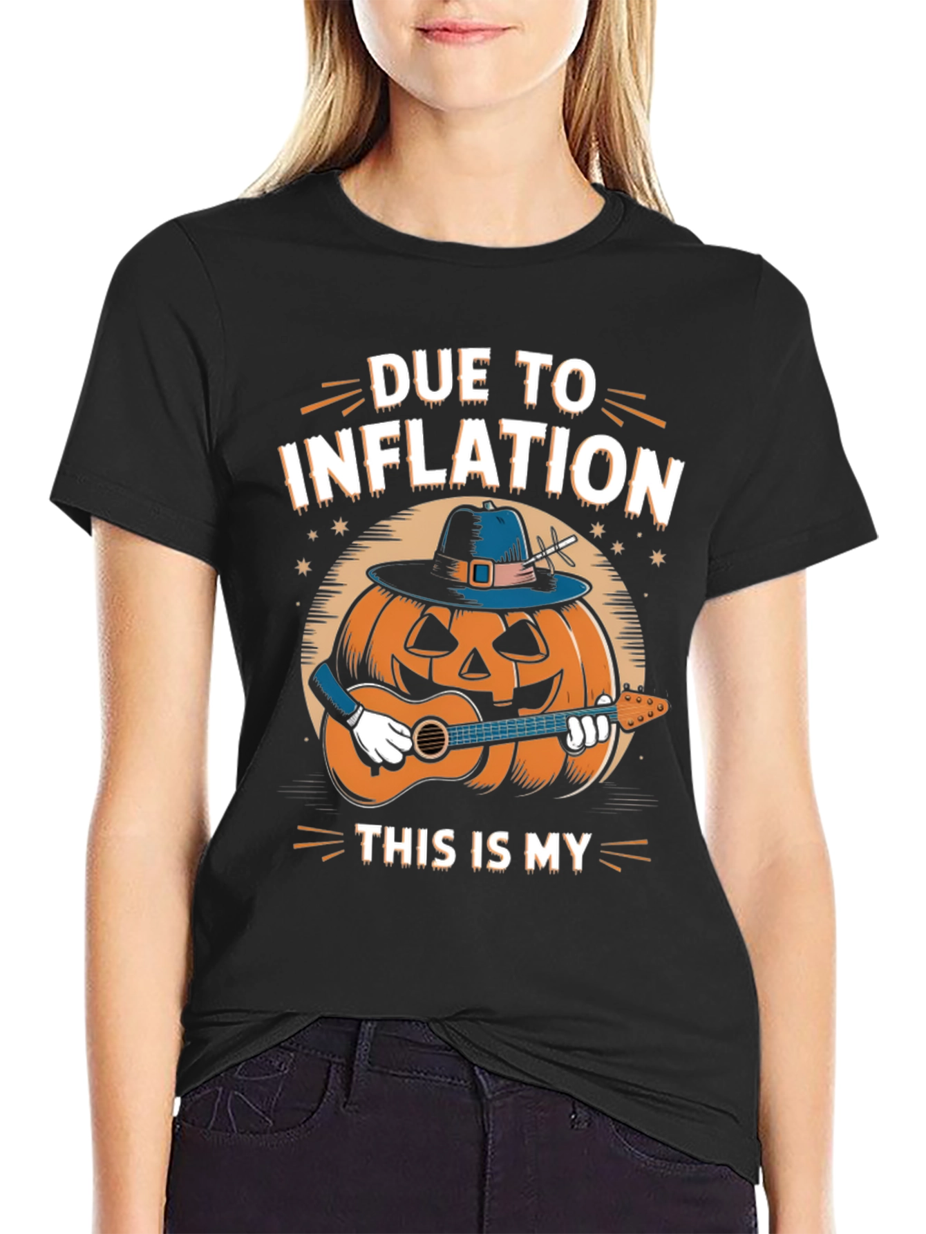 Inflation Pumpkin Guitarist T-Shirt