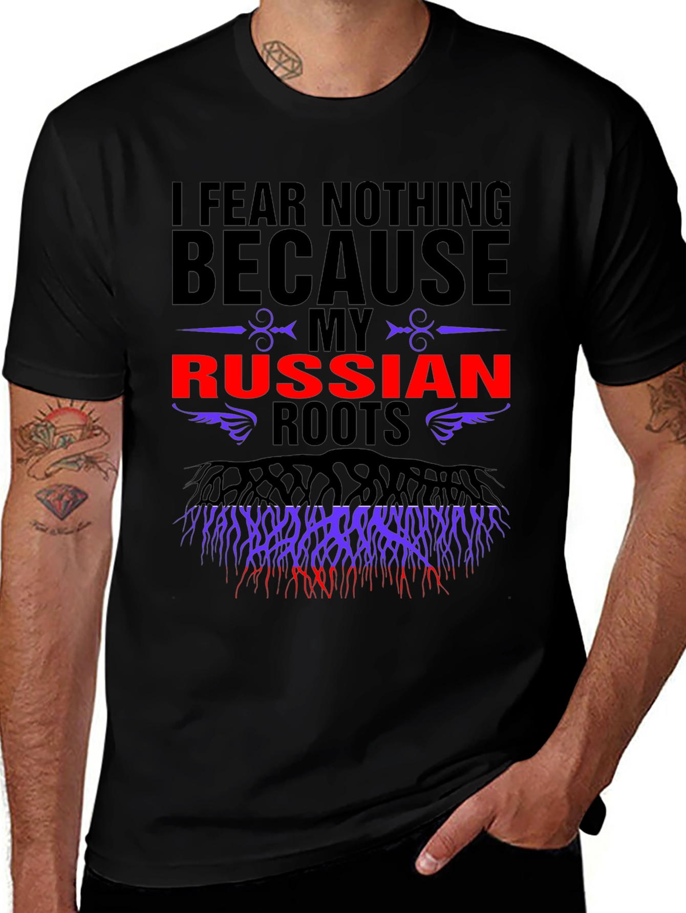 I Fear Nothing Russian Roots Graphic Tee