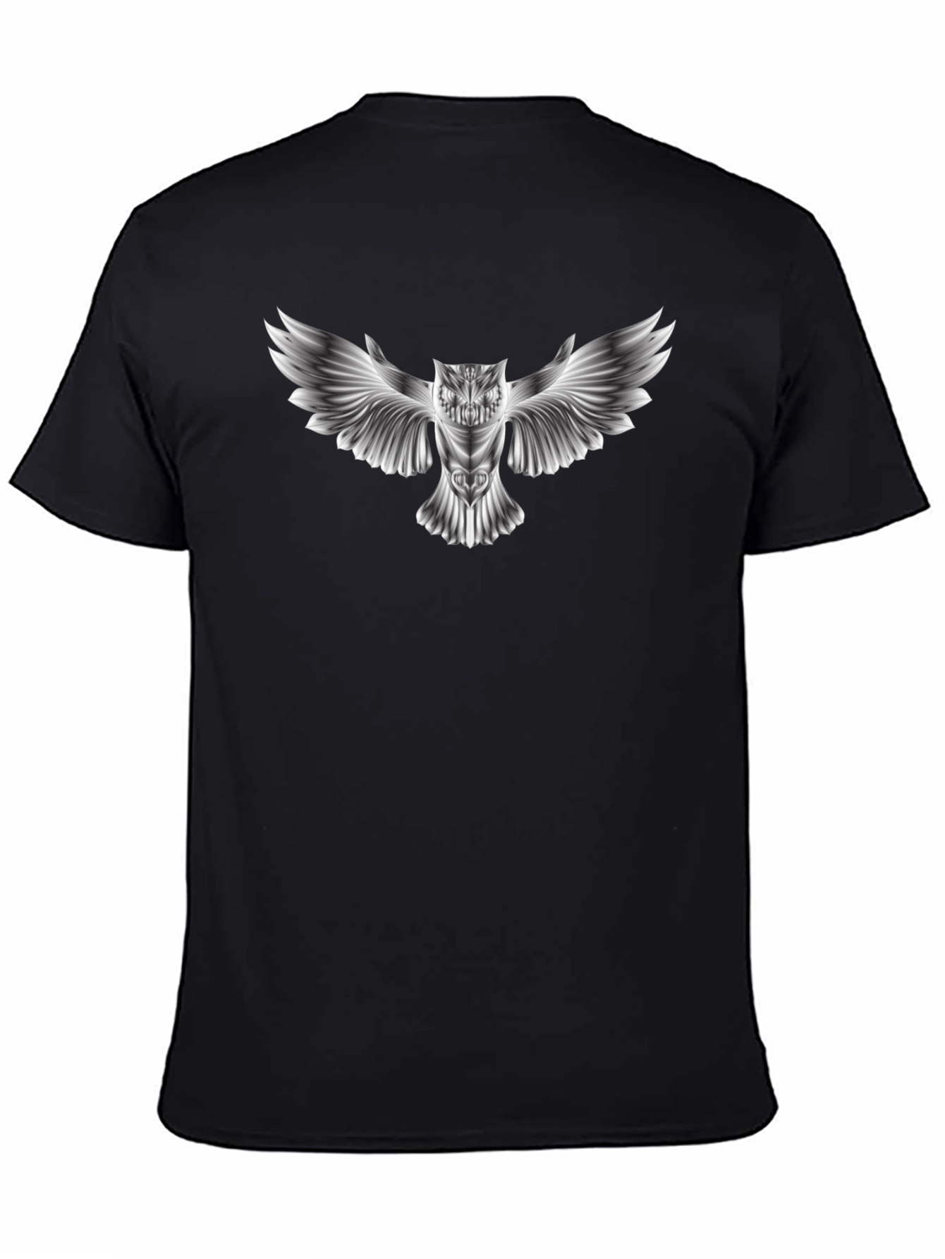 Owl Graphic Print Black T-Shirt