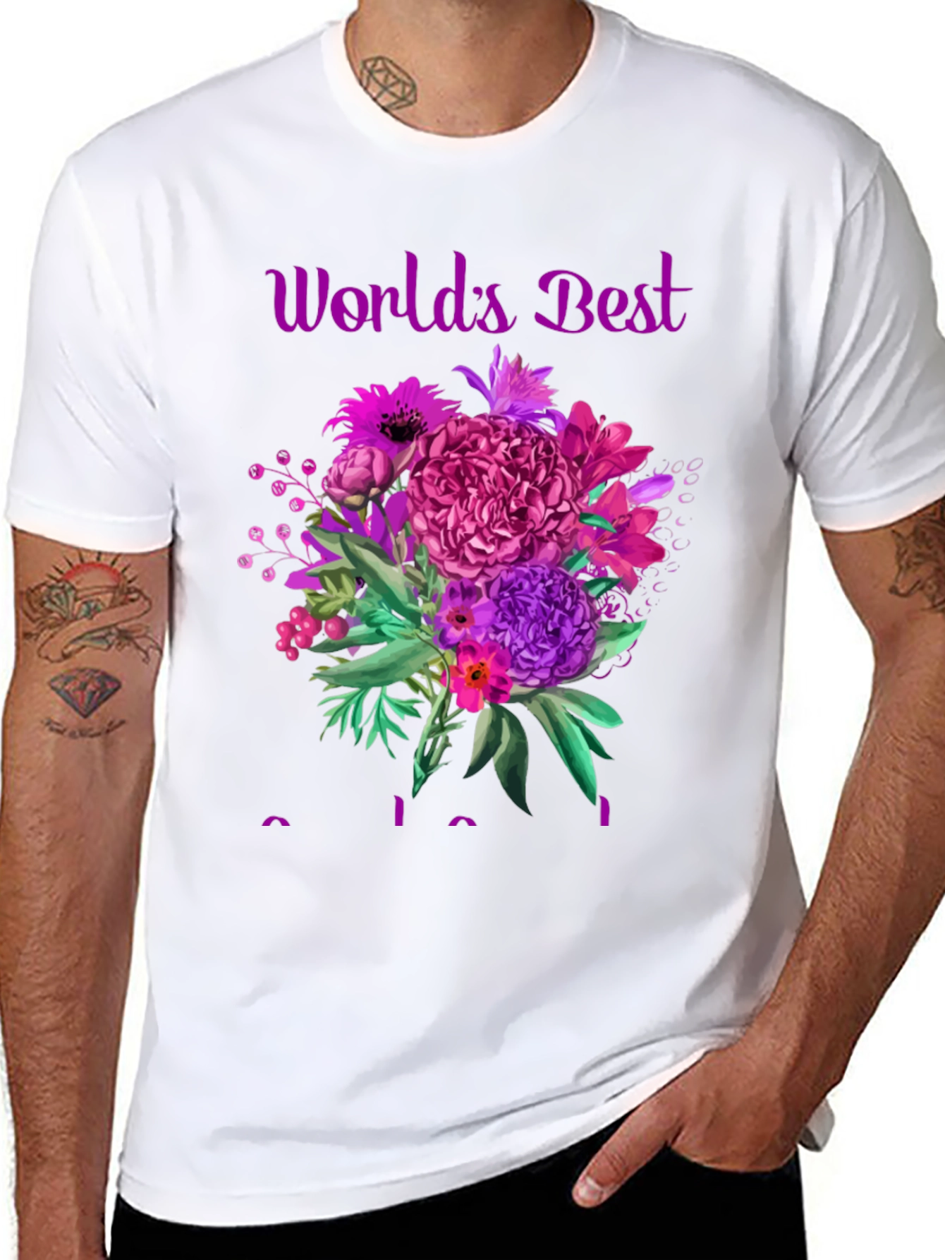 Worlds Best Mom Floral Graphic T-Shirt
