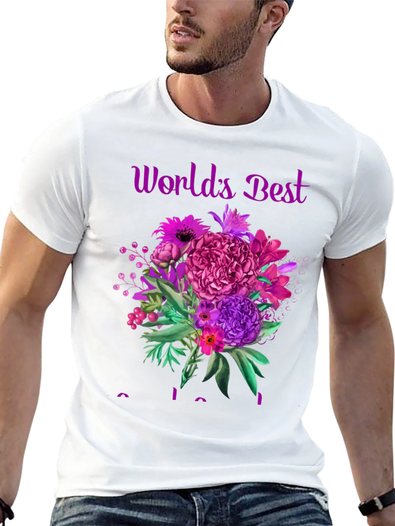 Worlds Best Mom Floral Graphic T-Shirt