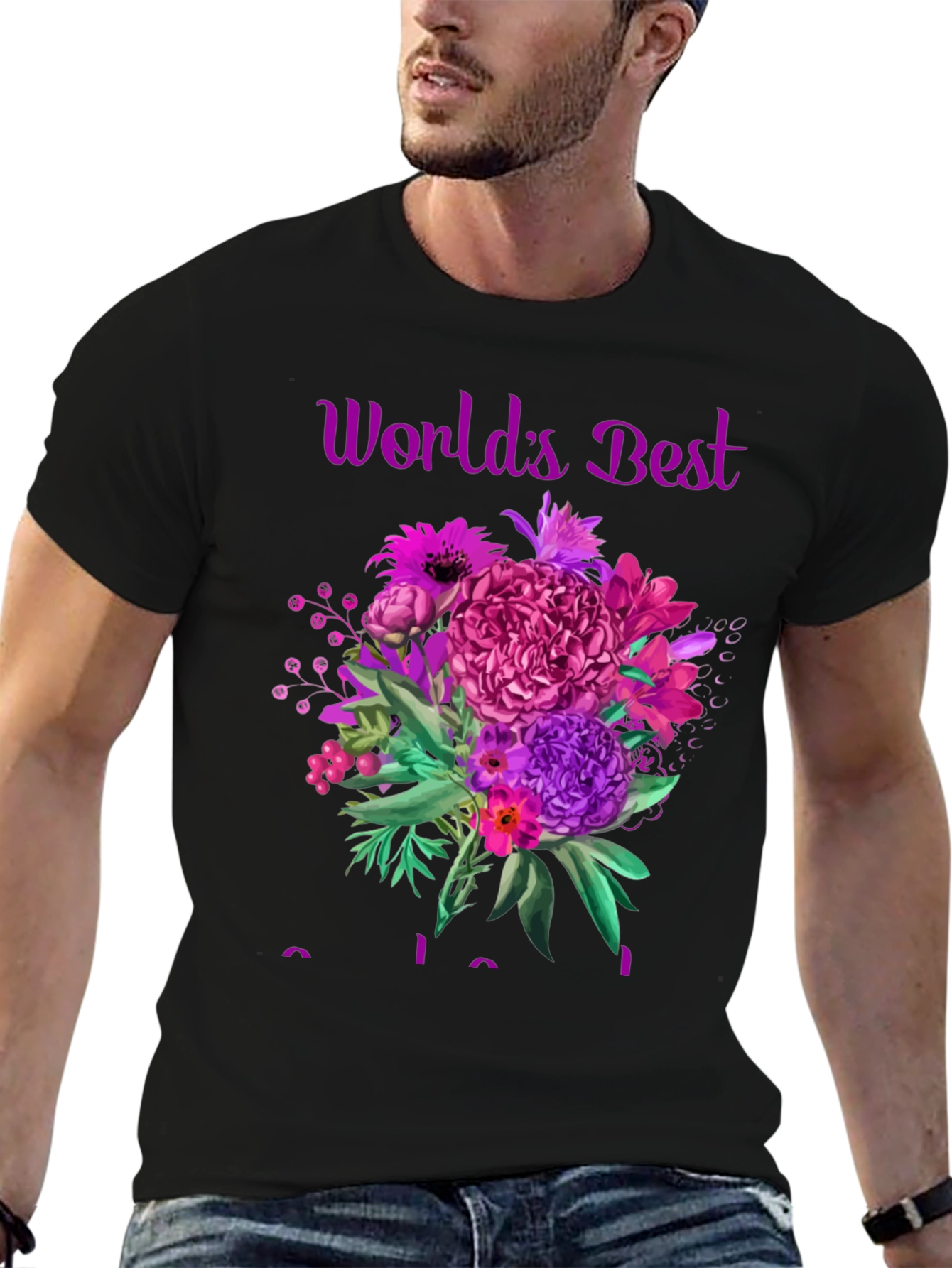 Worlds Best Mom Floral Graphic T-Shirt