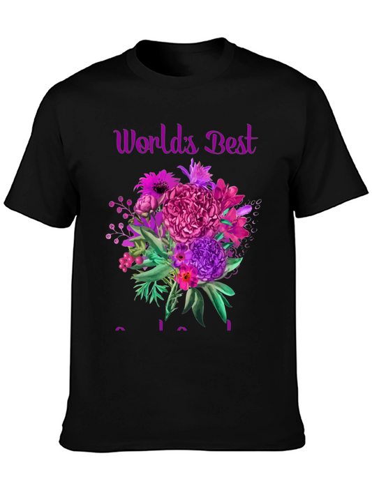 Worlds Best Mom Floral Graphic T-Shirt