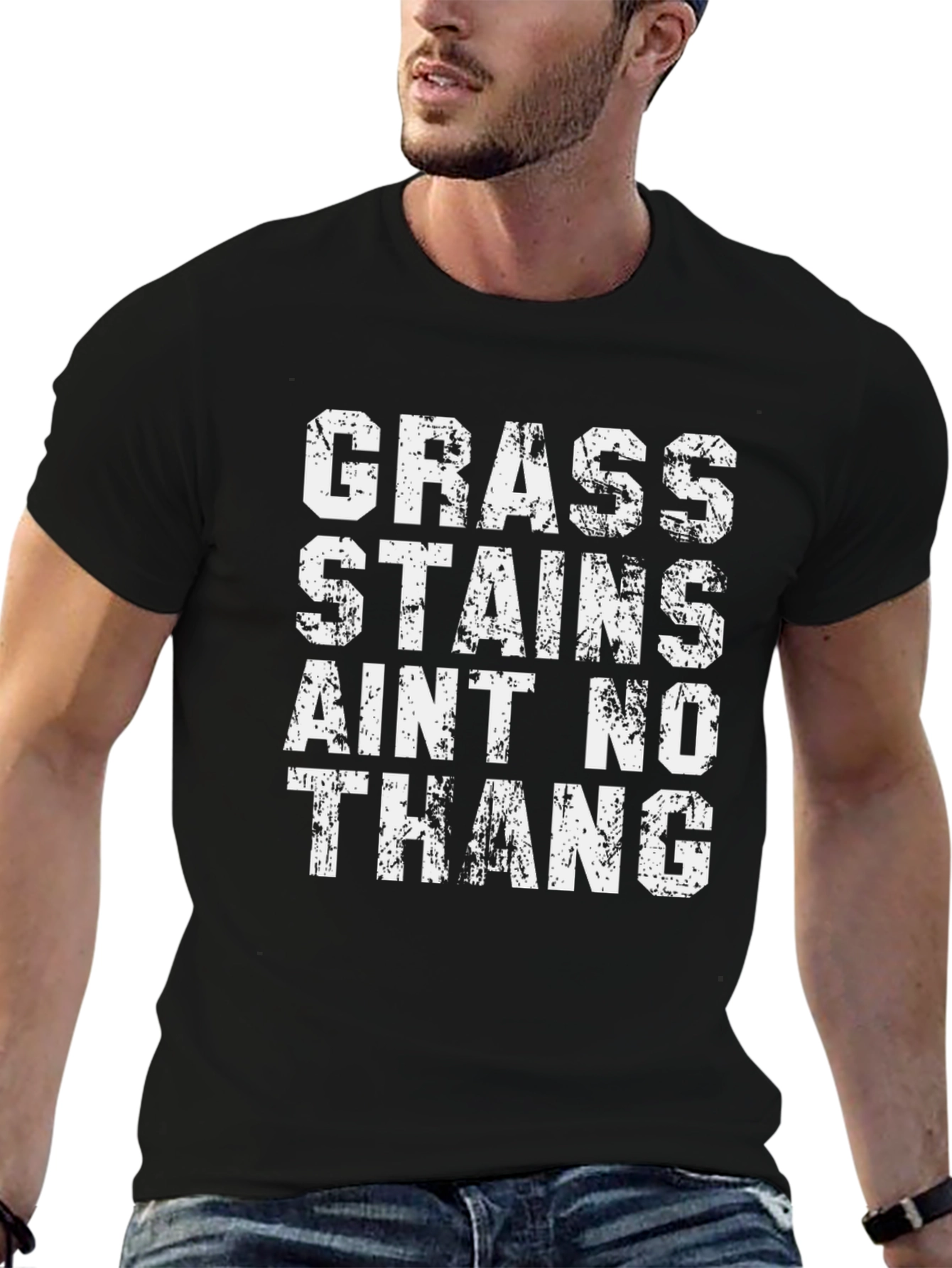 Grass Stains Aint No Thang Black T-Shirt