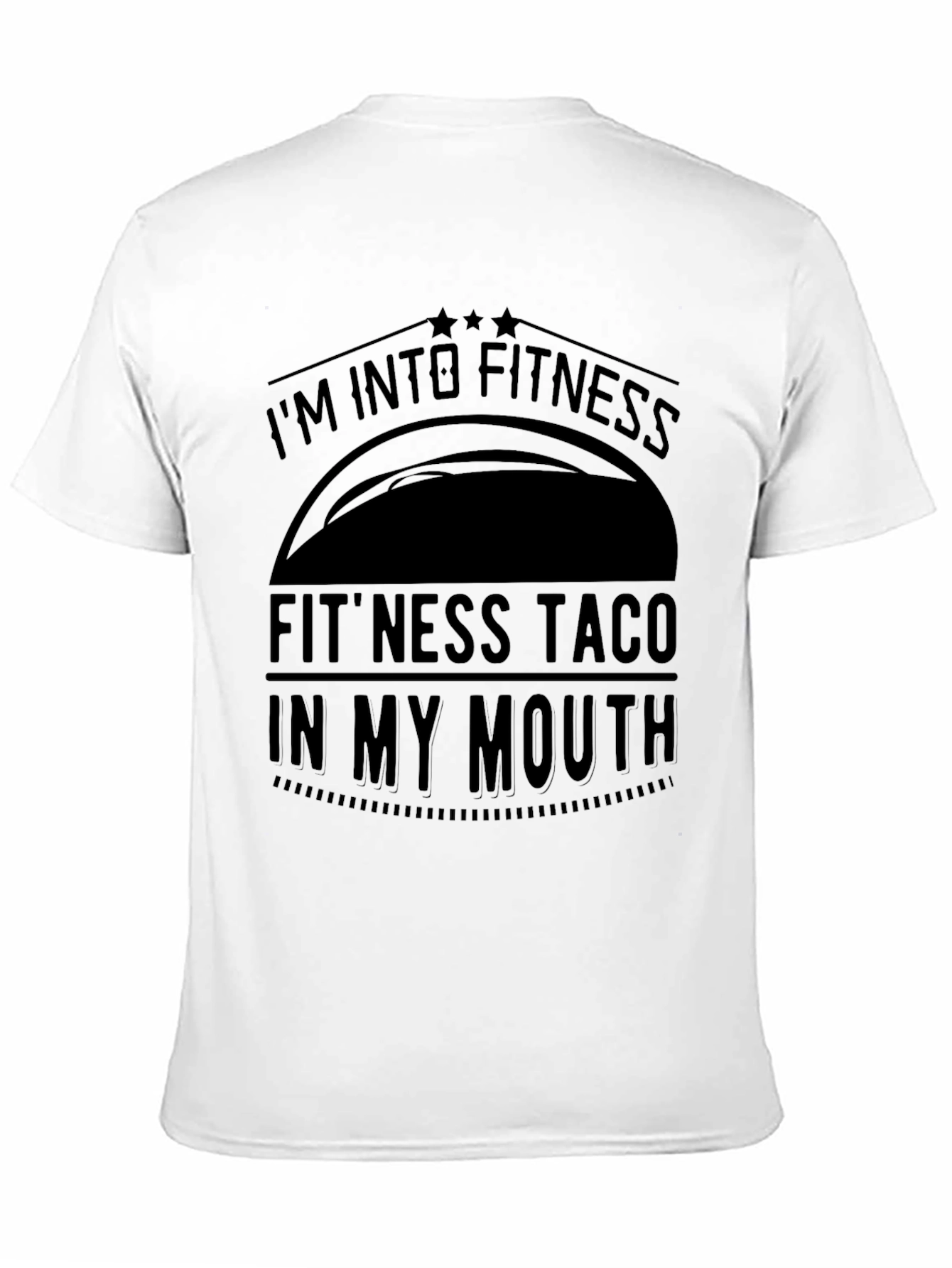 Fitness Taco Graphic Mens Black T-Shirt