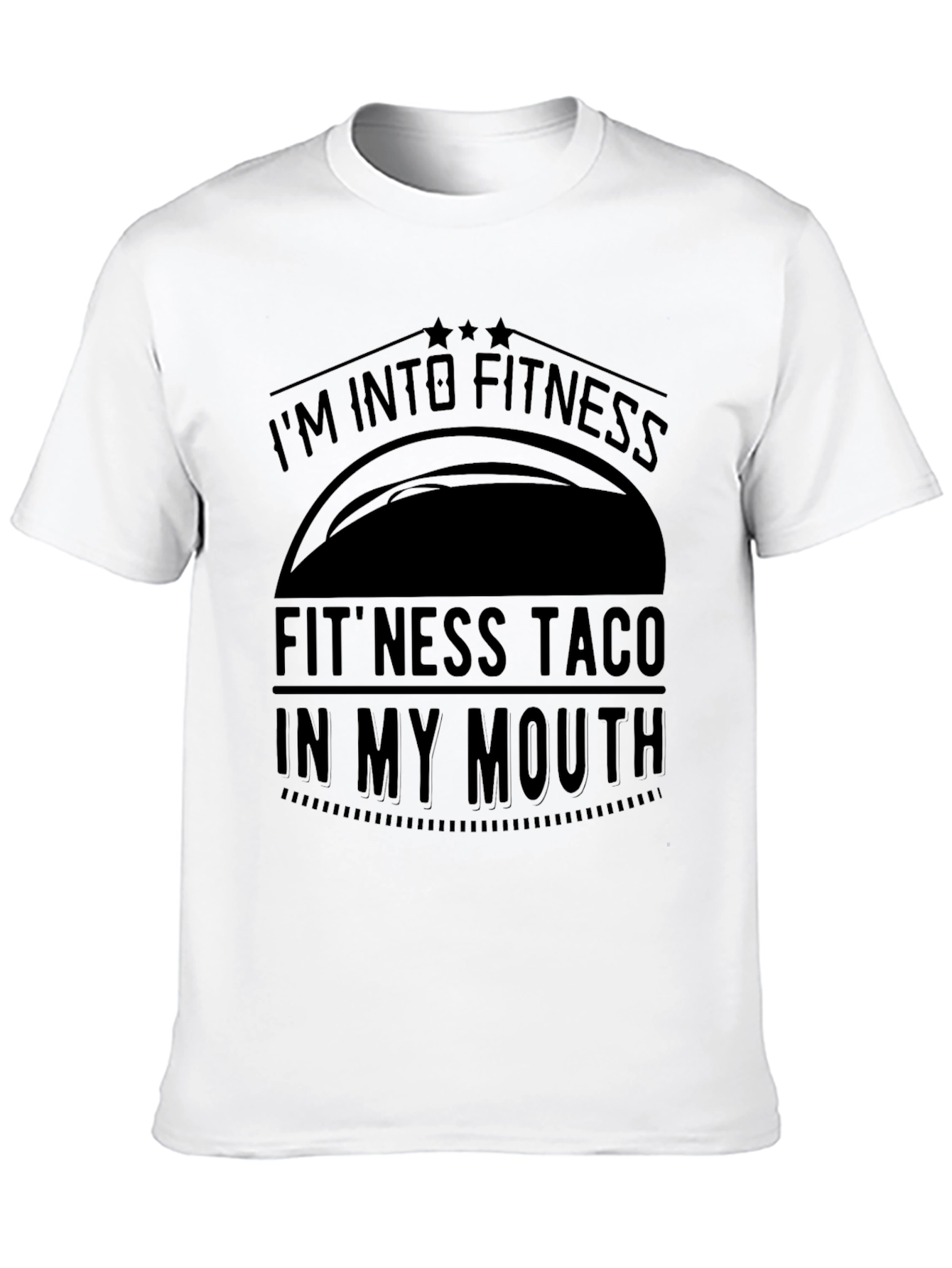Fitness Taco Graphic Mens Black T-Shirt