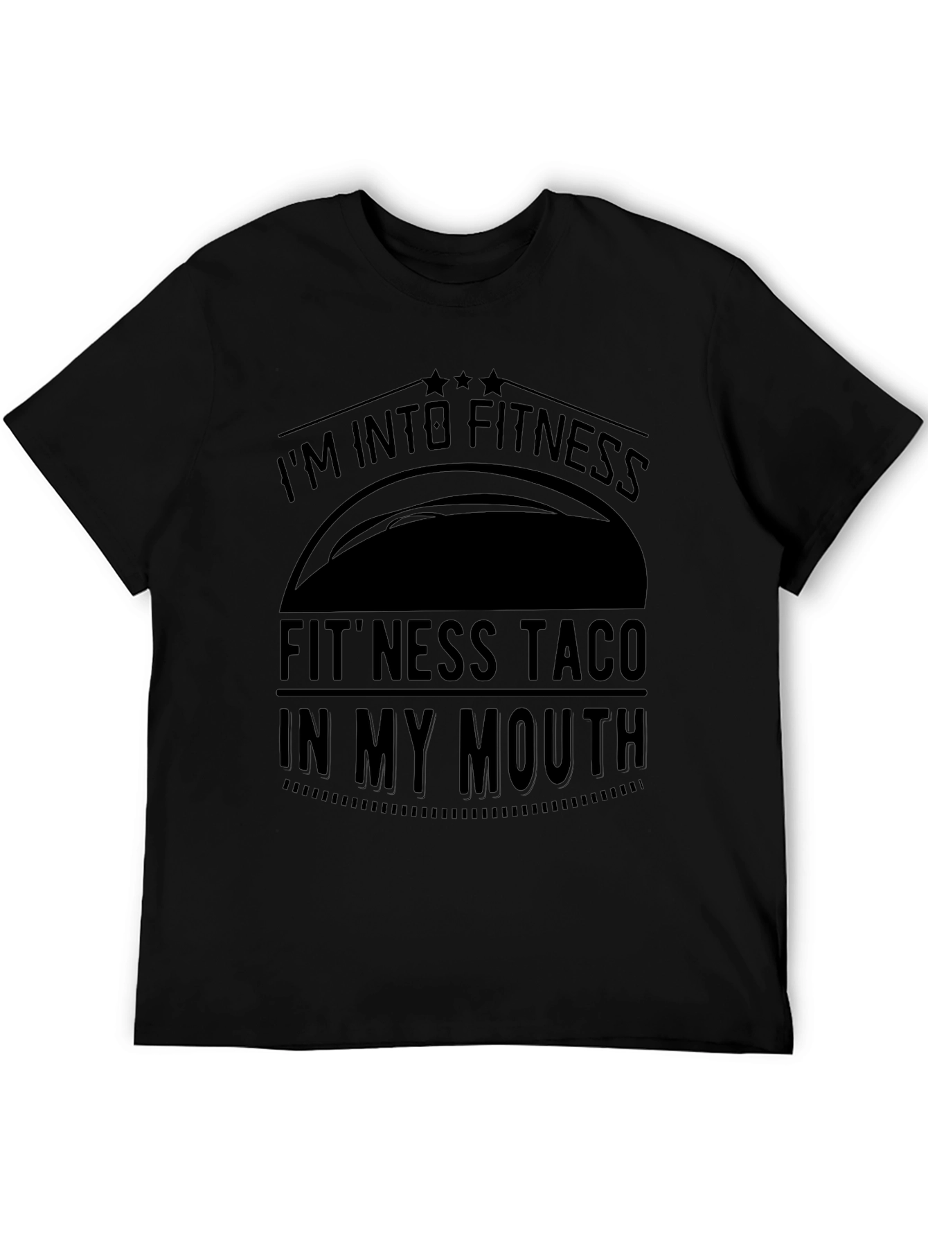 Fitness Taco Graphic Mens Black T-Shirt