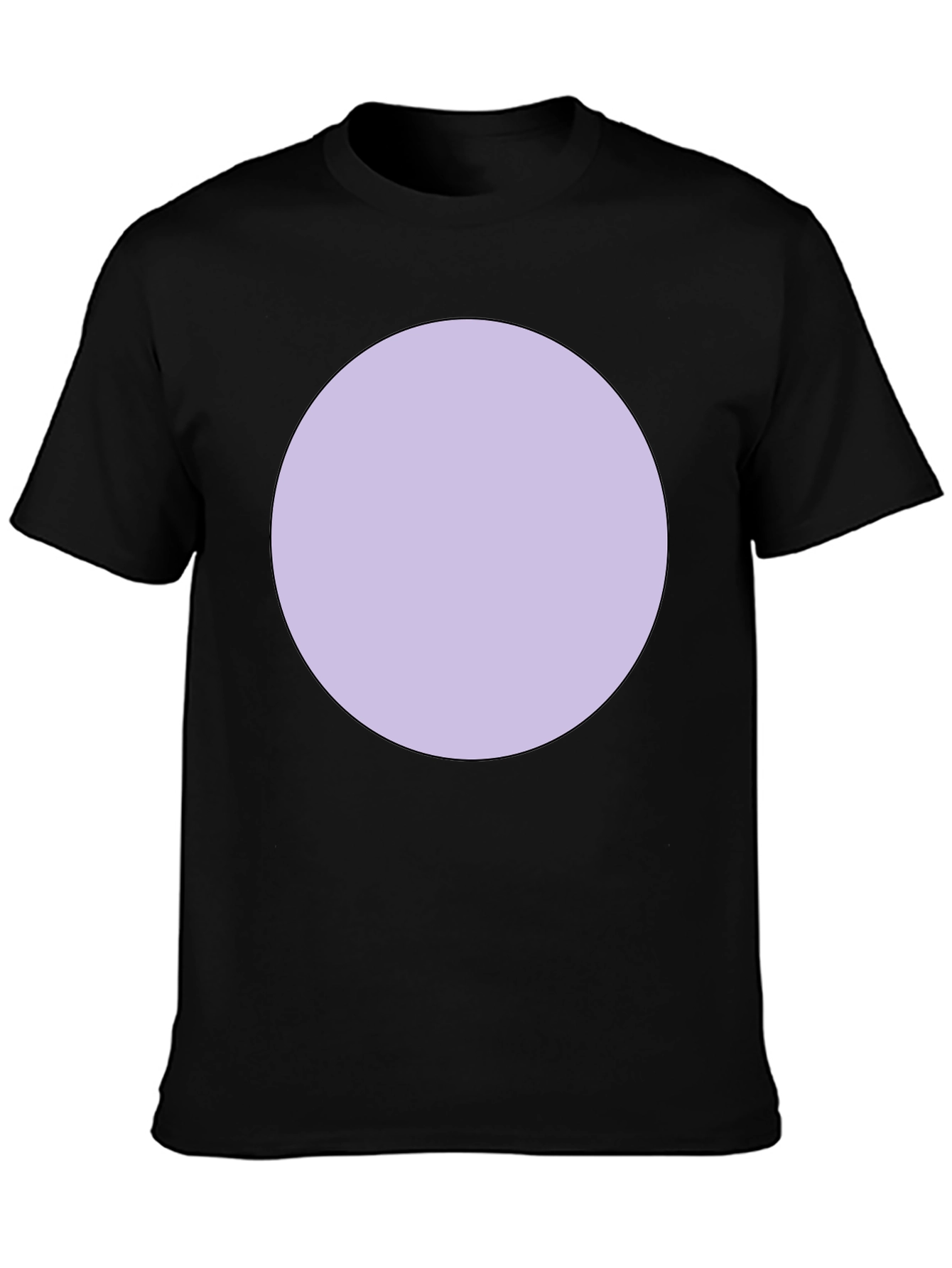 Mens Black T-Shirt with Lavender Circle Graphic