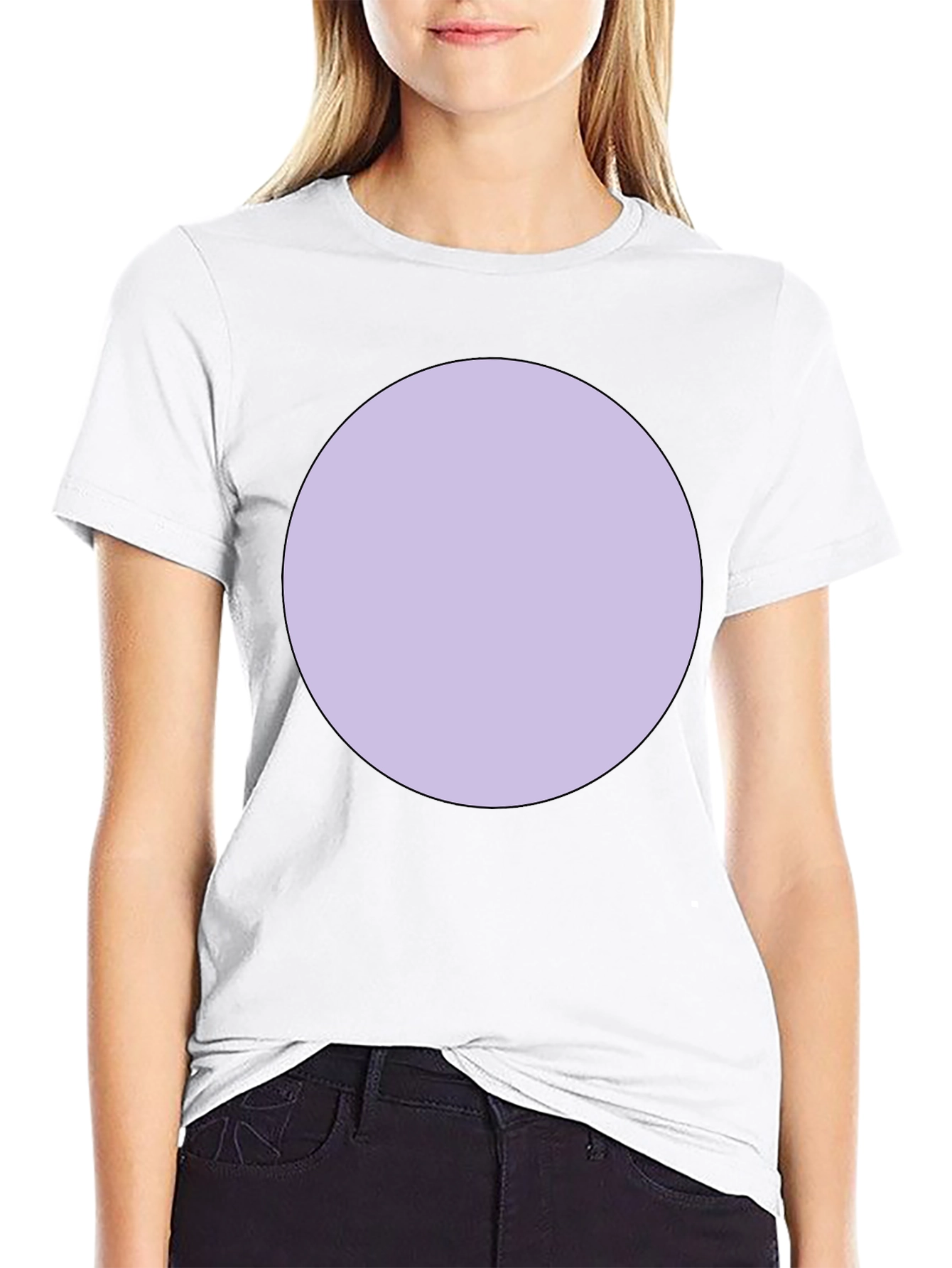 Mens Black T-Shirt with Lavender Circle Graphic