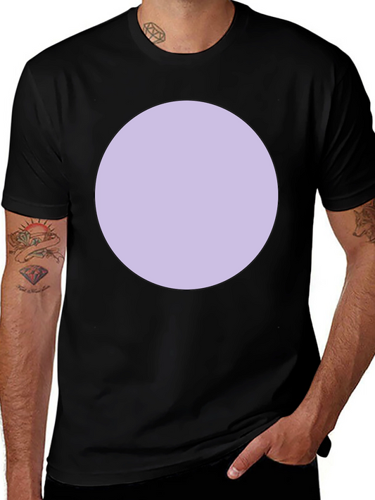 Mens Black T-Shirt with Lavender Circle Graphic