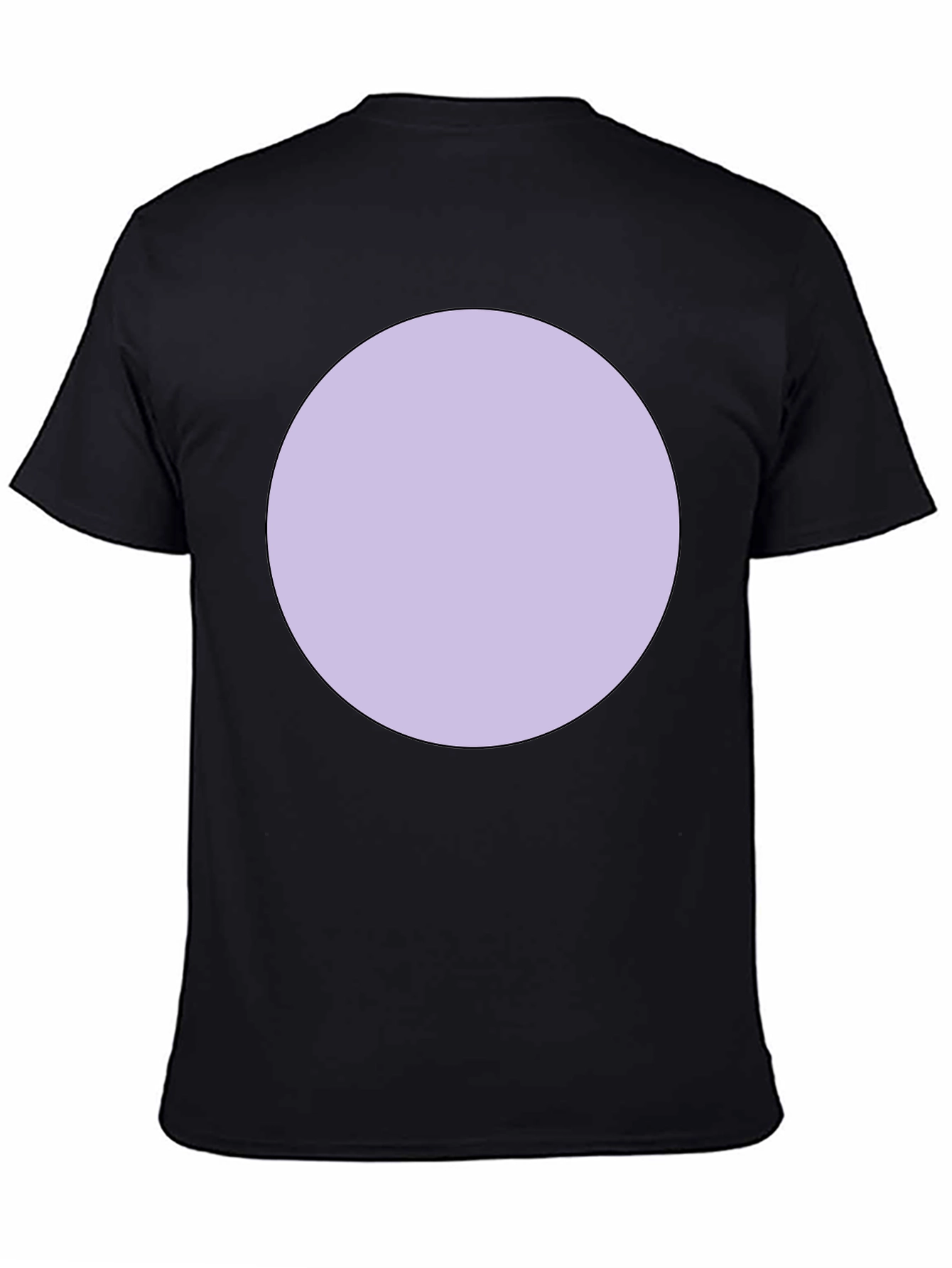 Mens Black T-Shirt with Lavender Circle Graphic