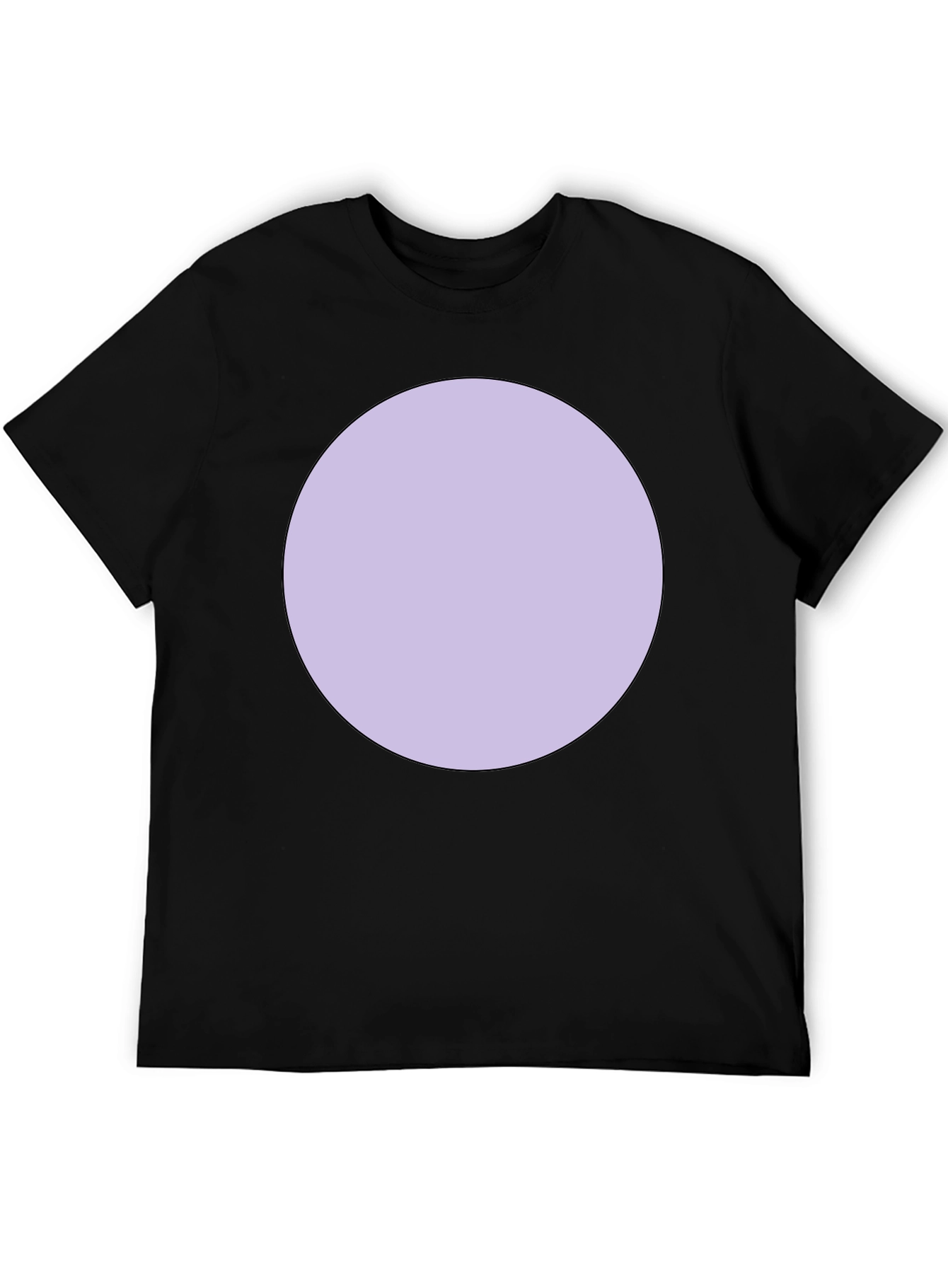 Mens Black T-Shirt with Lavender Circle Graphic