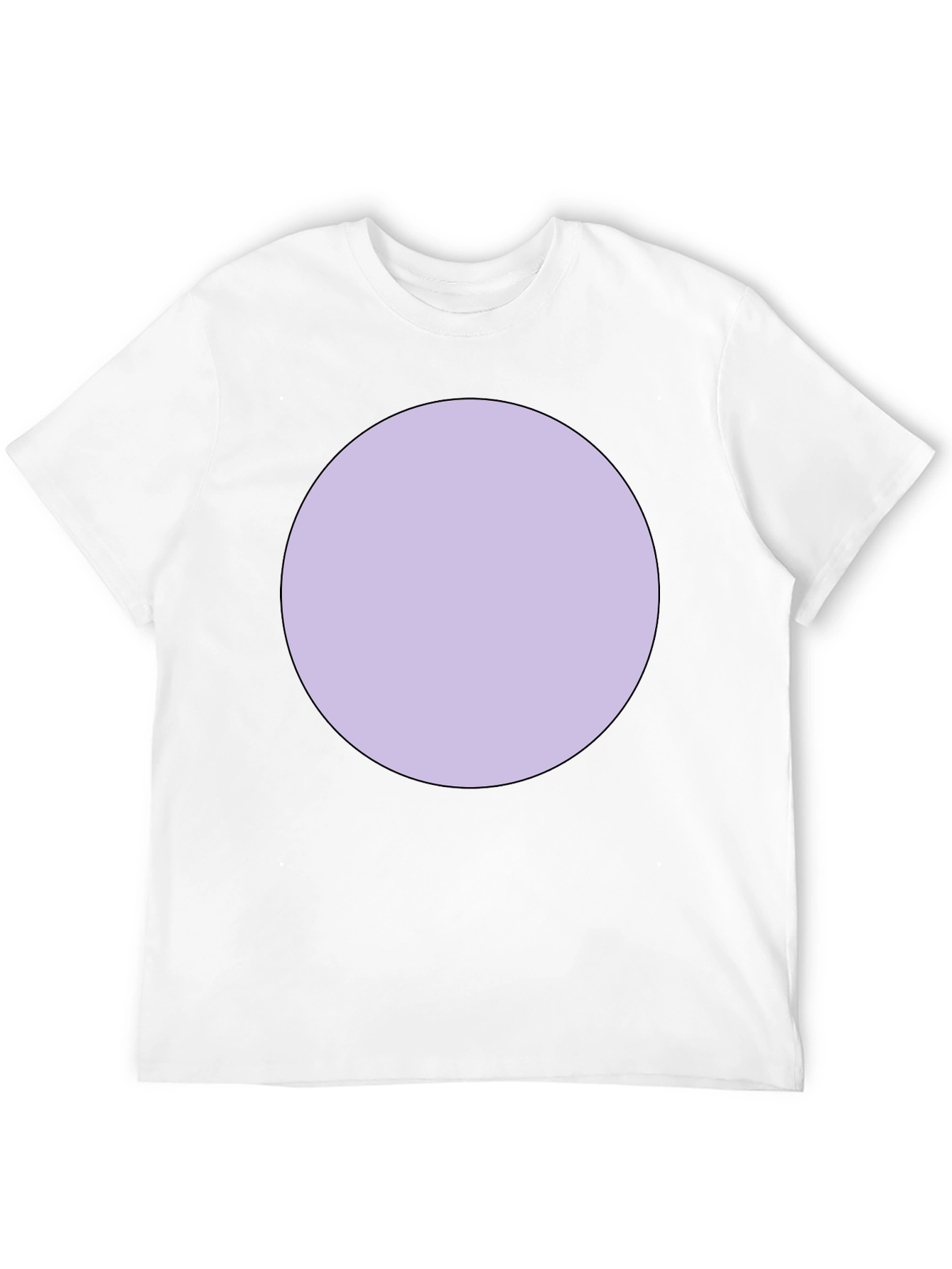 Mens Black T-Shirt with Lavender Circle Graphic