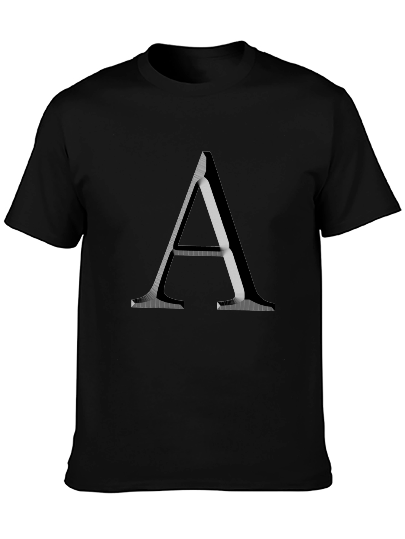Letter A Graphic Print Black T-Shirt