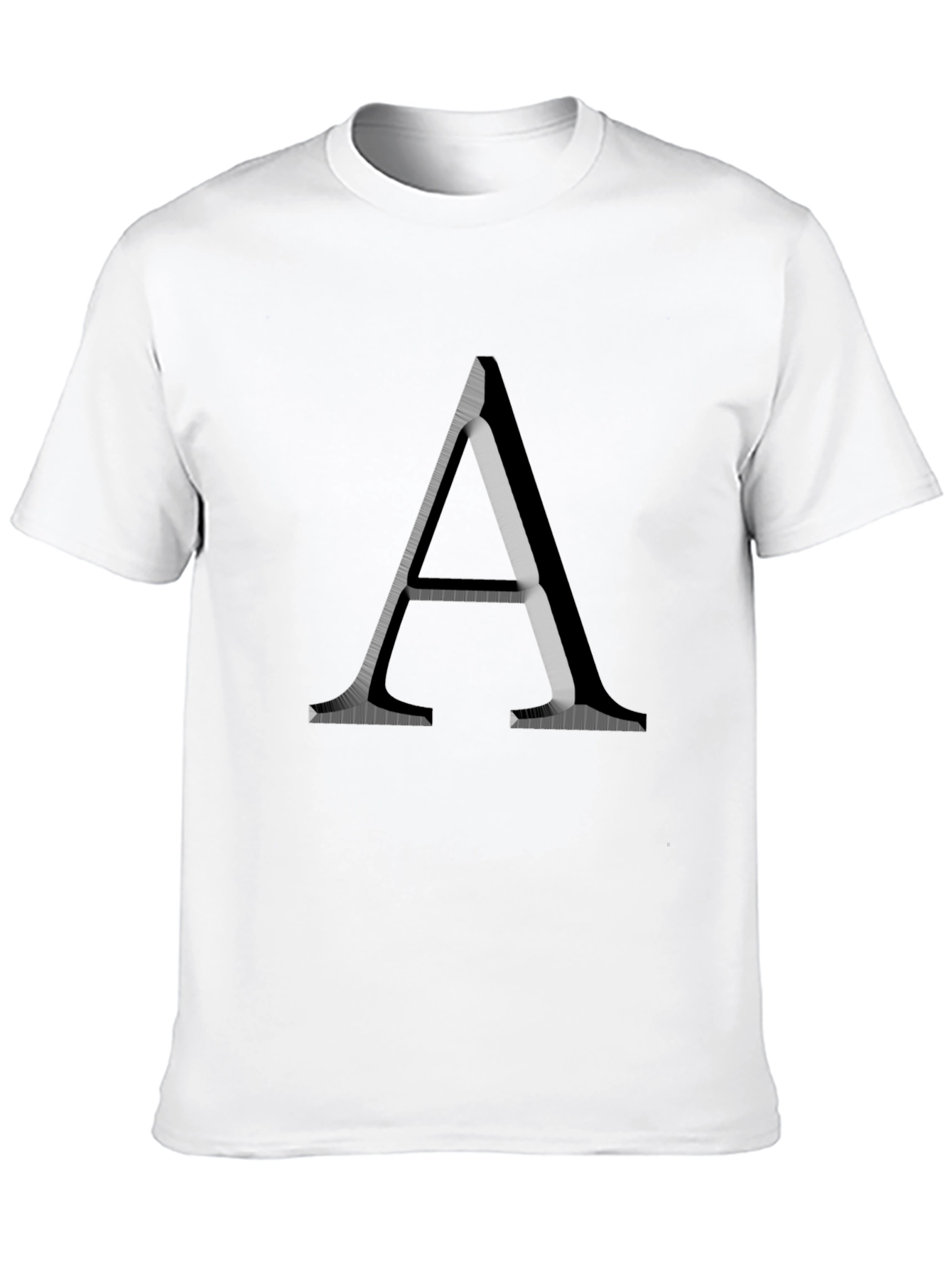 Letter A Graphic Print Black T-Shirt