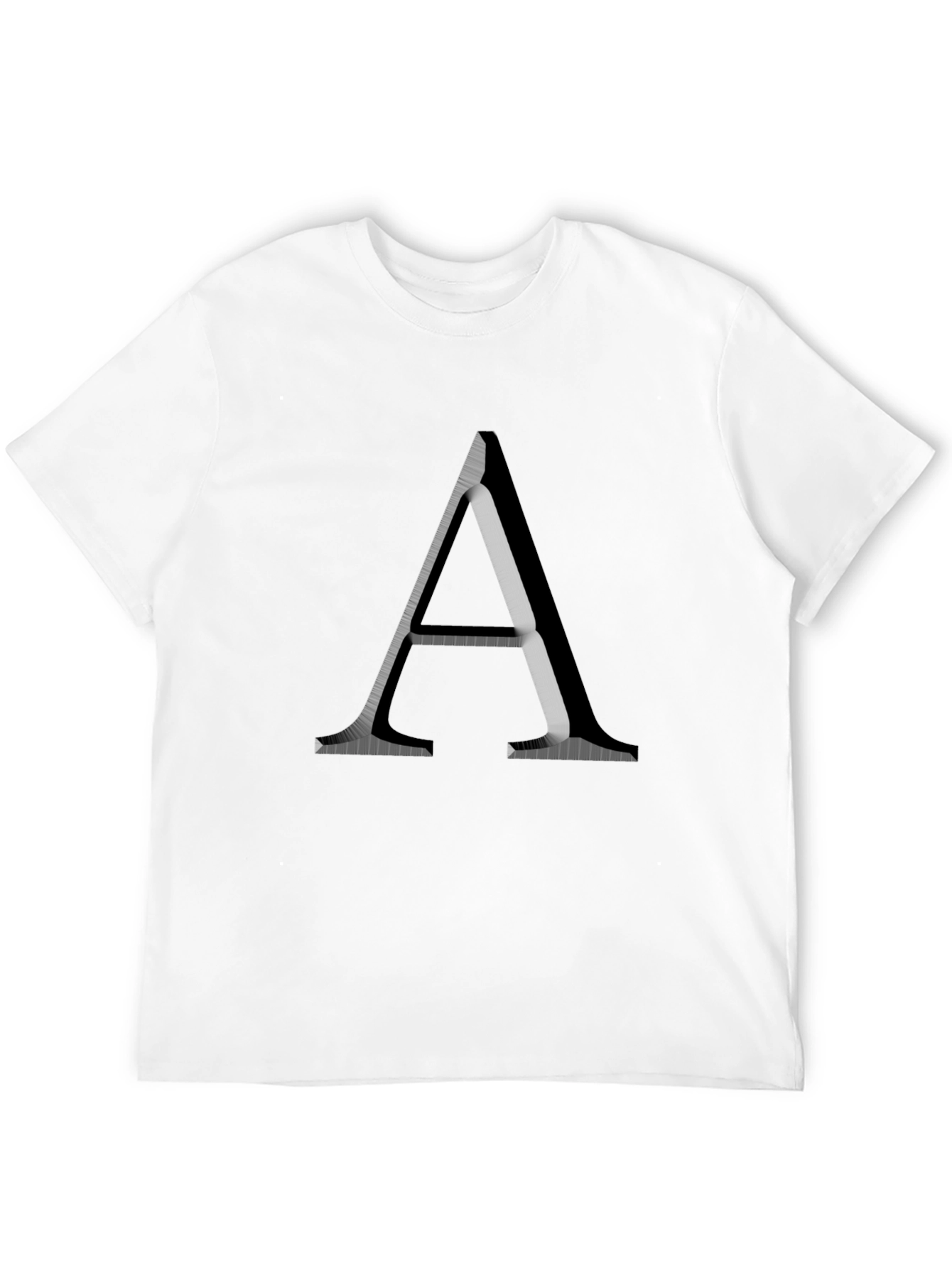 Letter A Graphic Print Black T-Shirt
