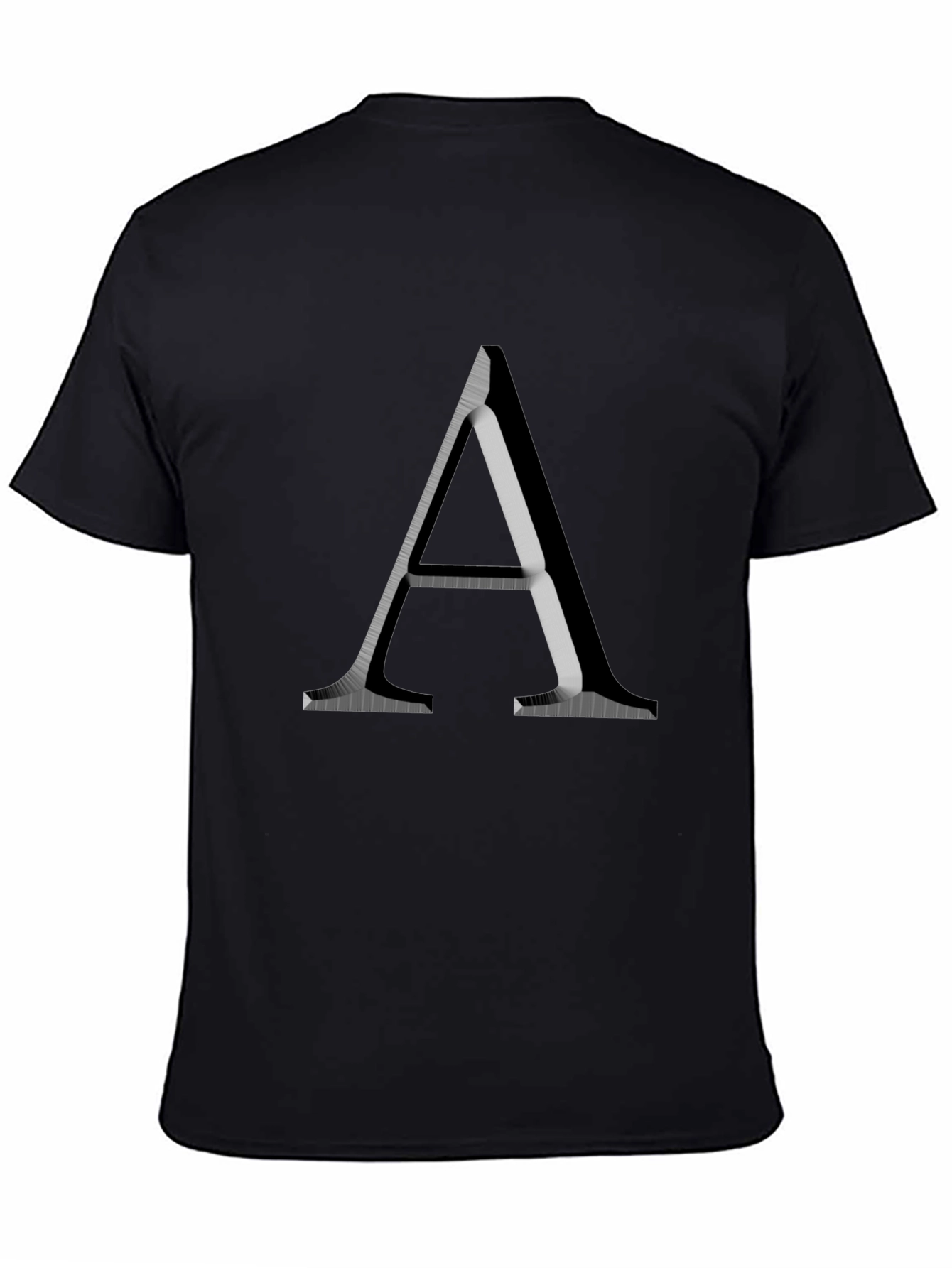 Letter A Graphic Print Black T-Shirt