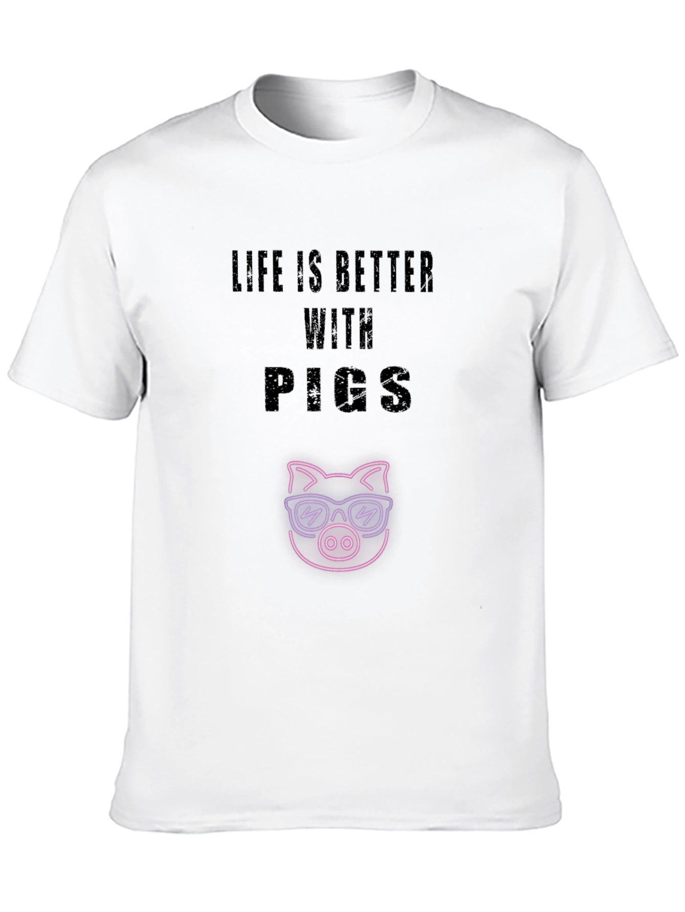 Life is Better with Pigs Black T-Shirt