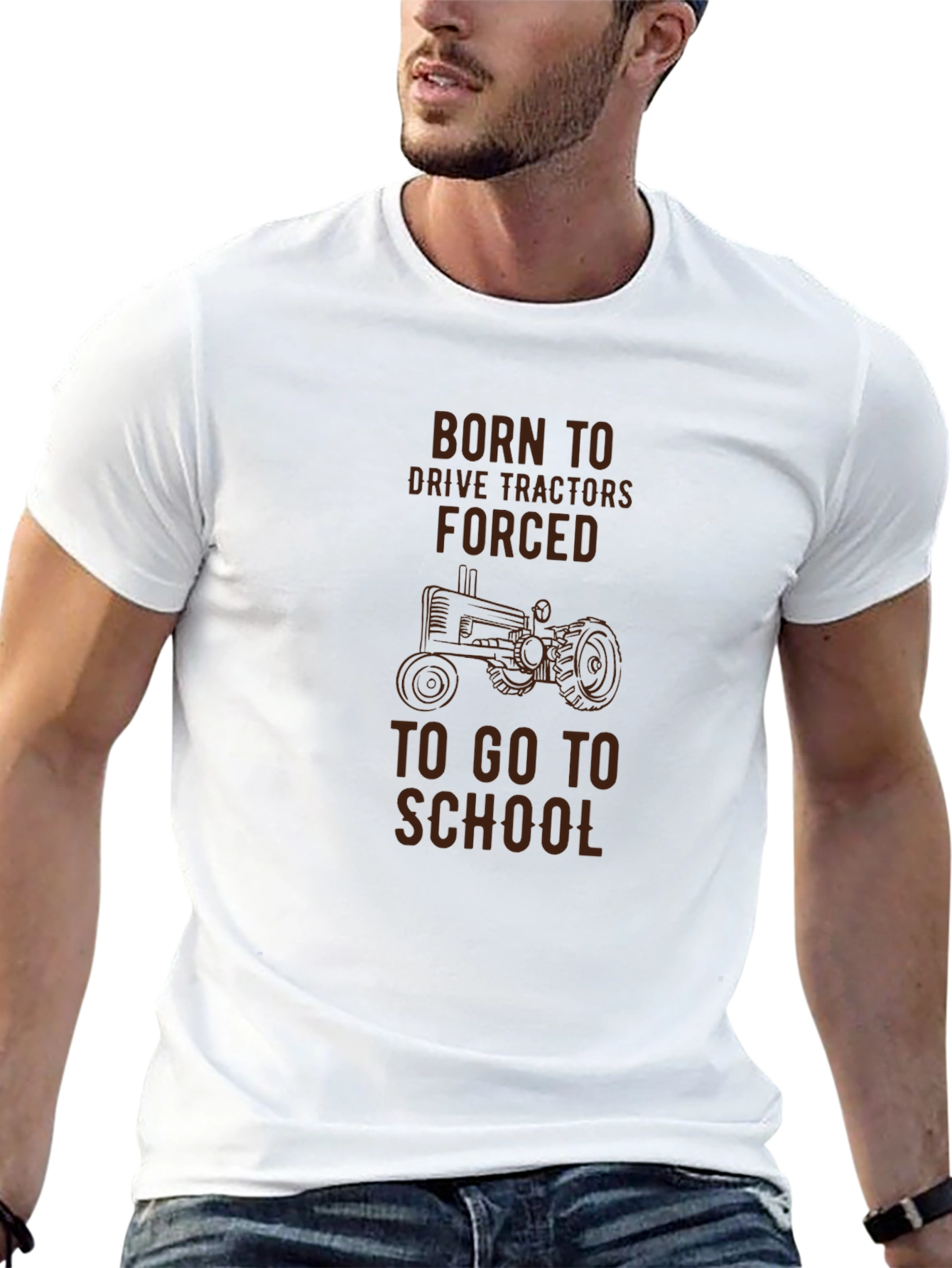 Born to Drive Tractors Mens Black T-Shirt