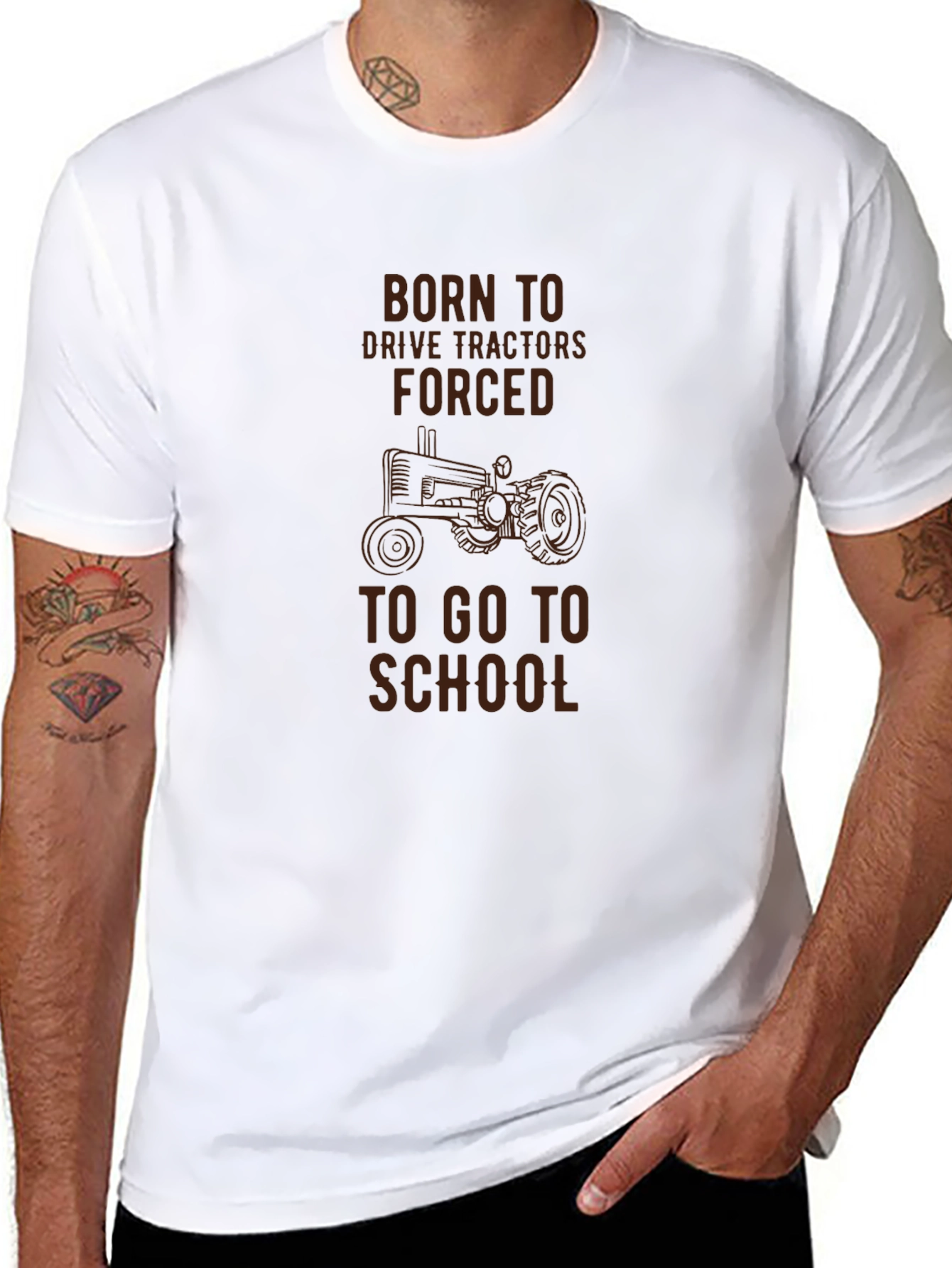 Born to Drive Tractors Mens Black T-Shirt