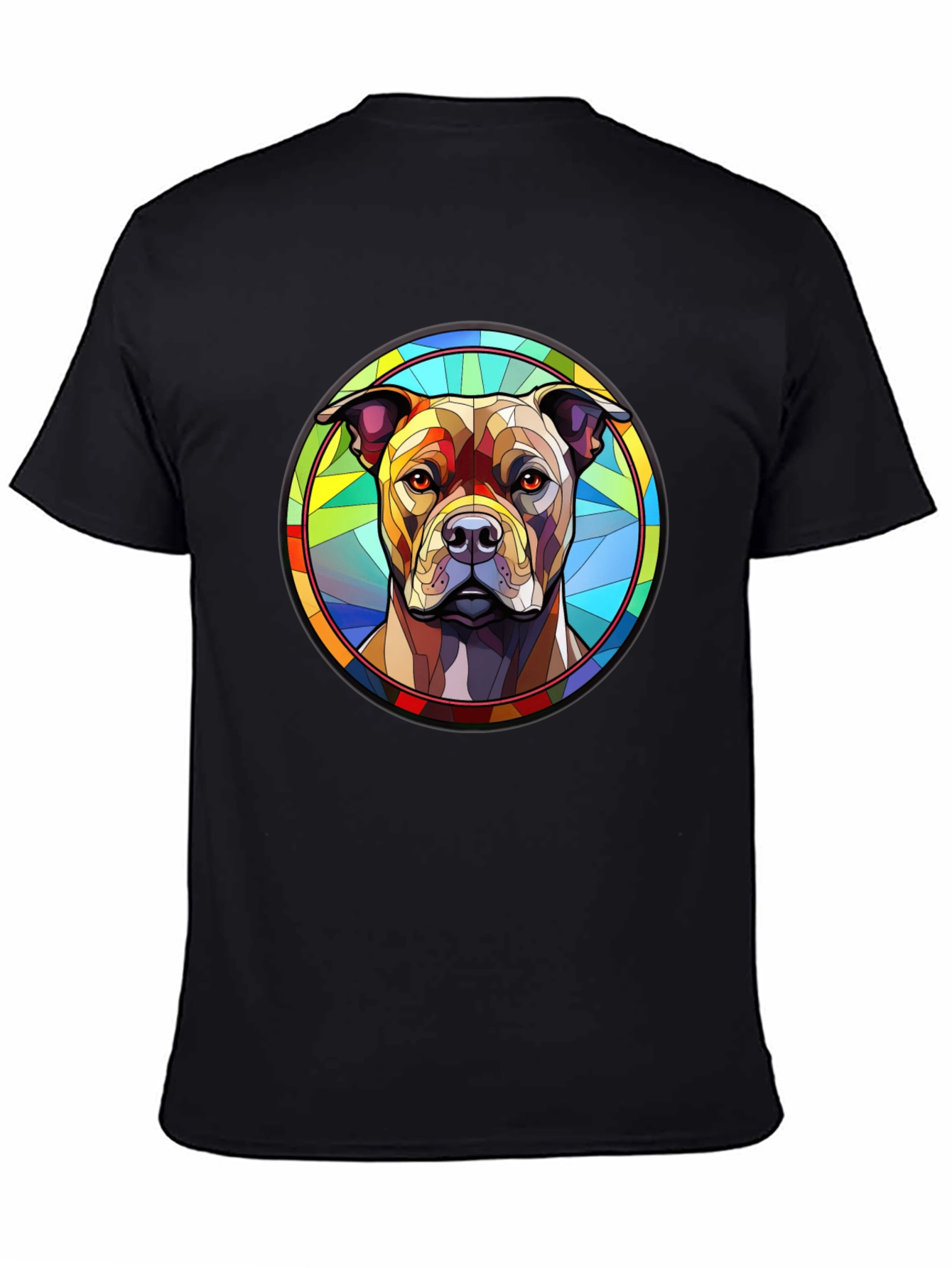 Stained Glass Dog Graphic T-Shirt