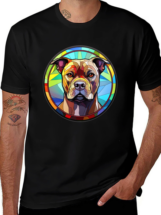 Stained Glass Dog Graphic T-Shirt