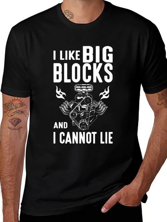 I Like Big Blocks T-Shirt - Car Engine Tee