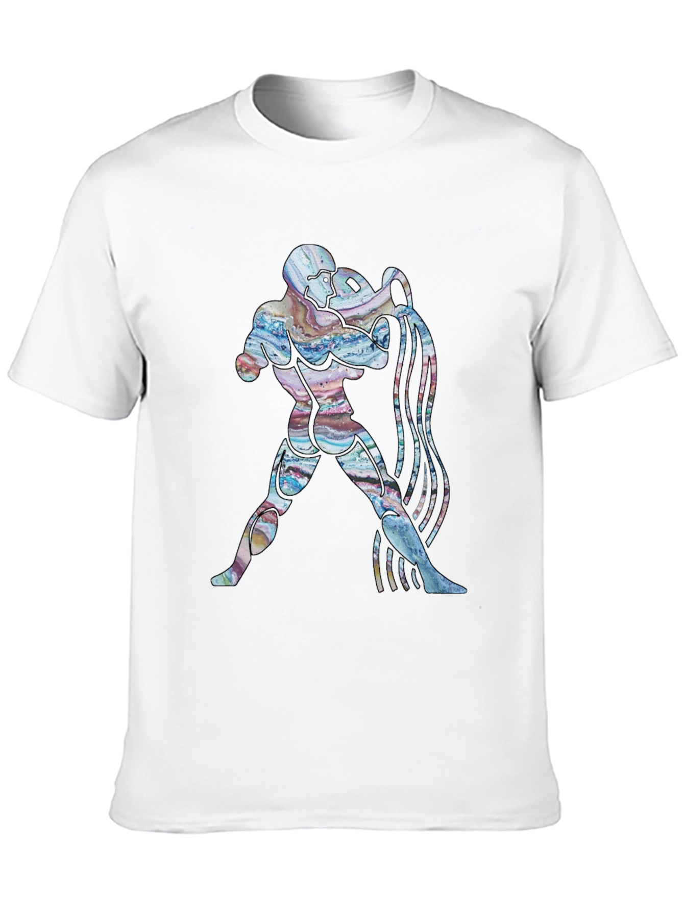 Aquarius Zodiac Graphic Tee - Black Cotton T-Shirt